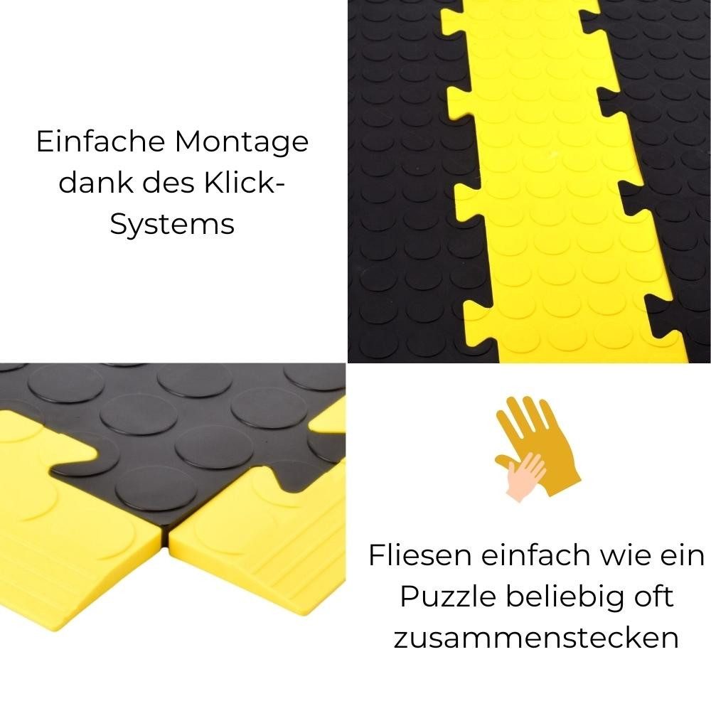 GarPet Klickfliesen Klickfliesen Bodenplatte Kunststoff Terasse Garage Werkstatt Fliese 50