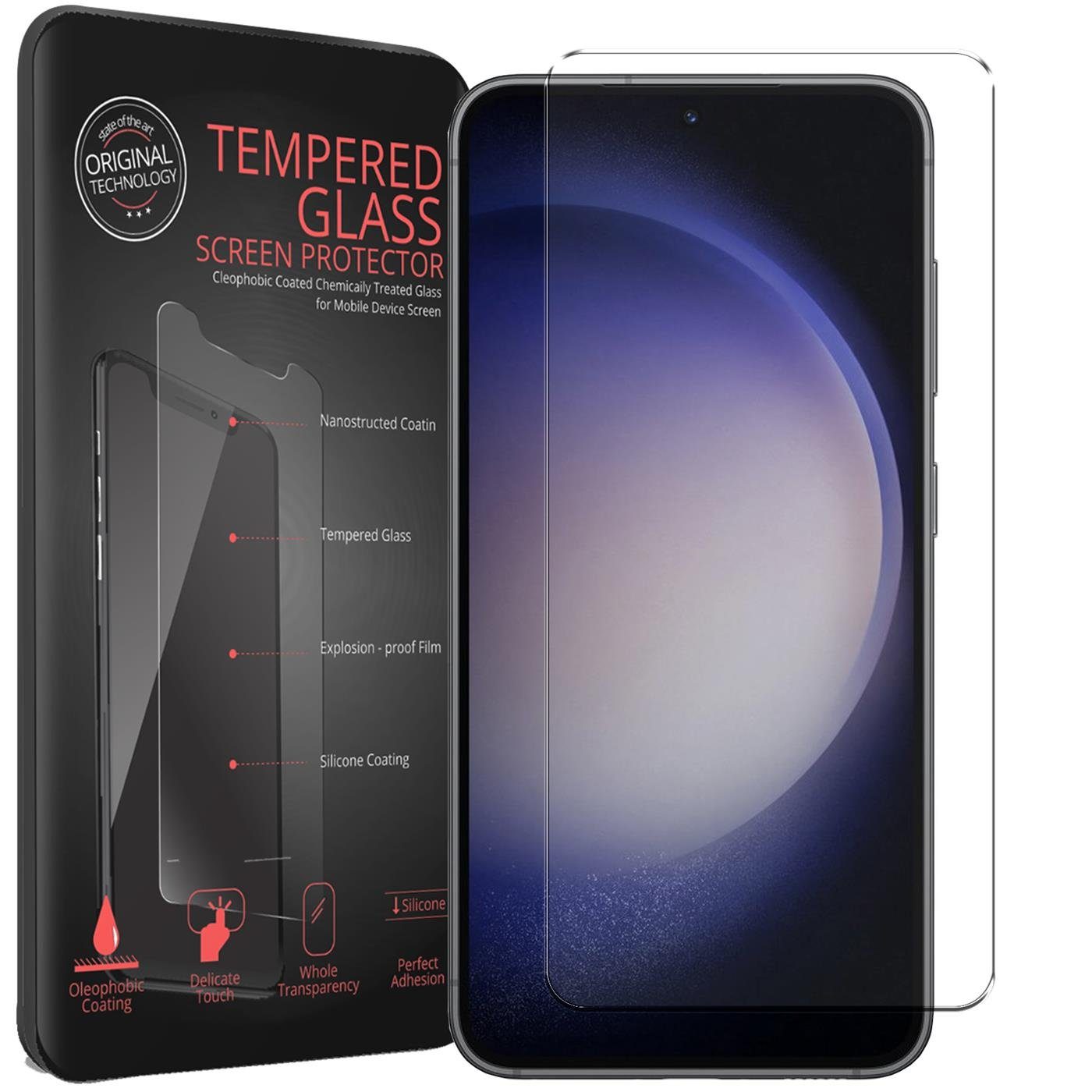 CoolGadget Schutzfolie Panzerfolie für Samsung Galaxy S23, (9H Härtegrad, 2x Schutzglas, 1xReinigungset), Displayfolie Panzer Schutzfolie 2 Stück für Samsung S23 Glas Folie