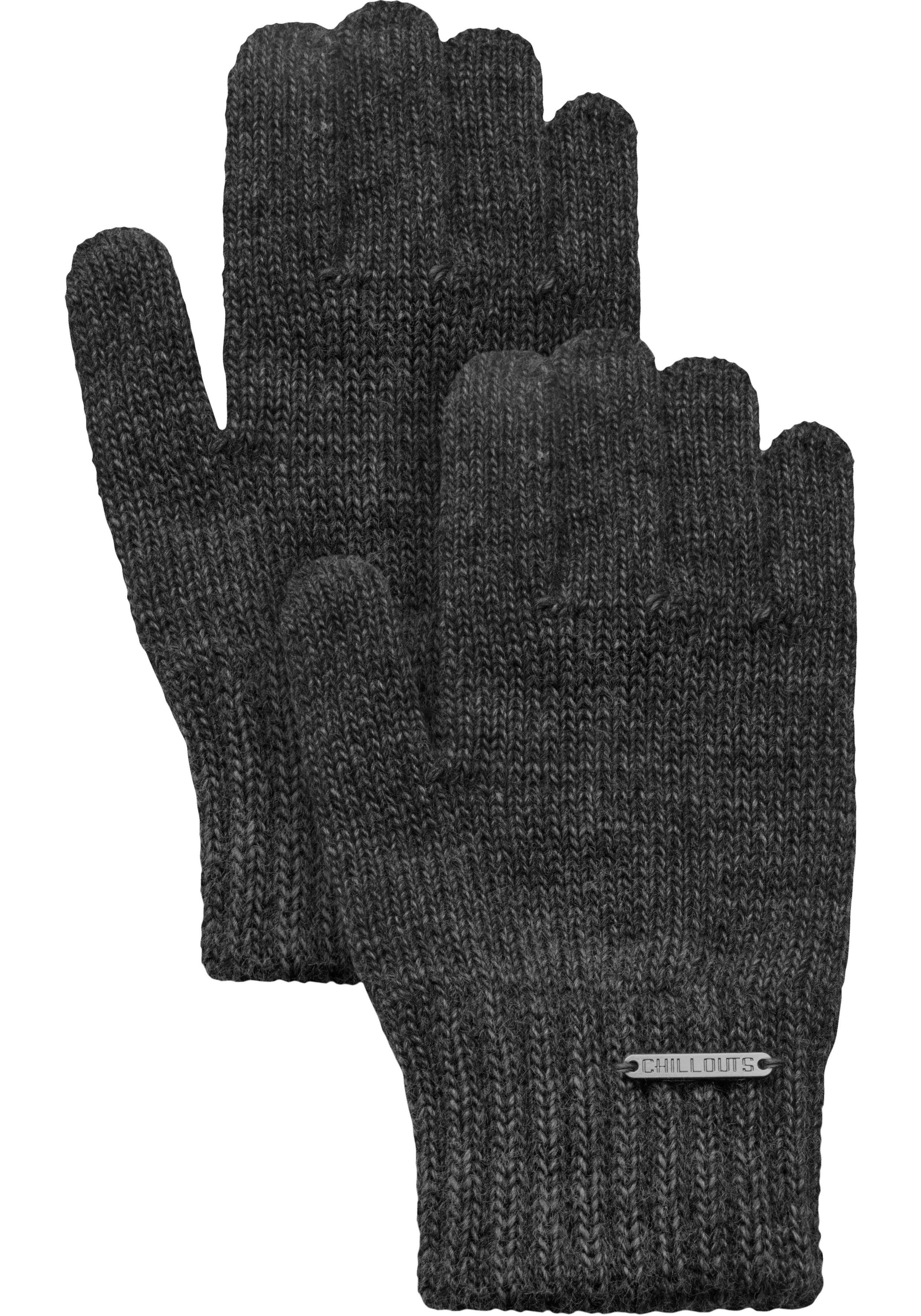 majestätisch chillouts Strickhandschuhe Jamila melange dark gestrickt grey Glove Fingerhandschuhe