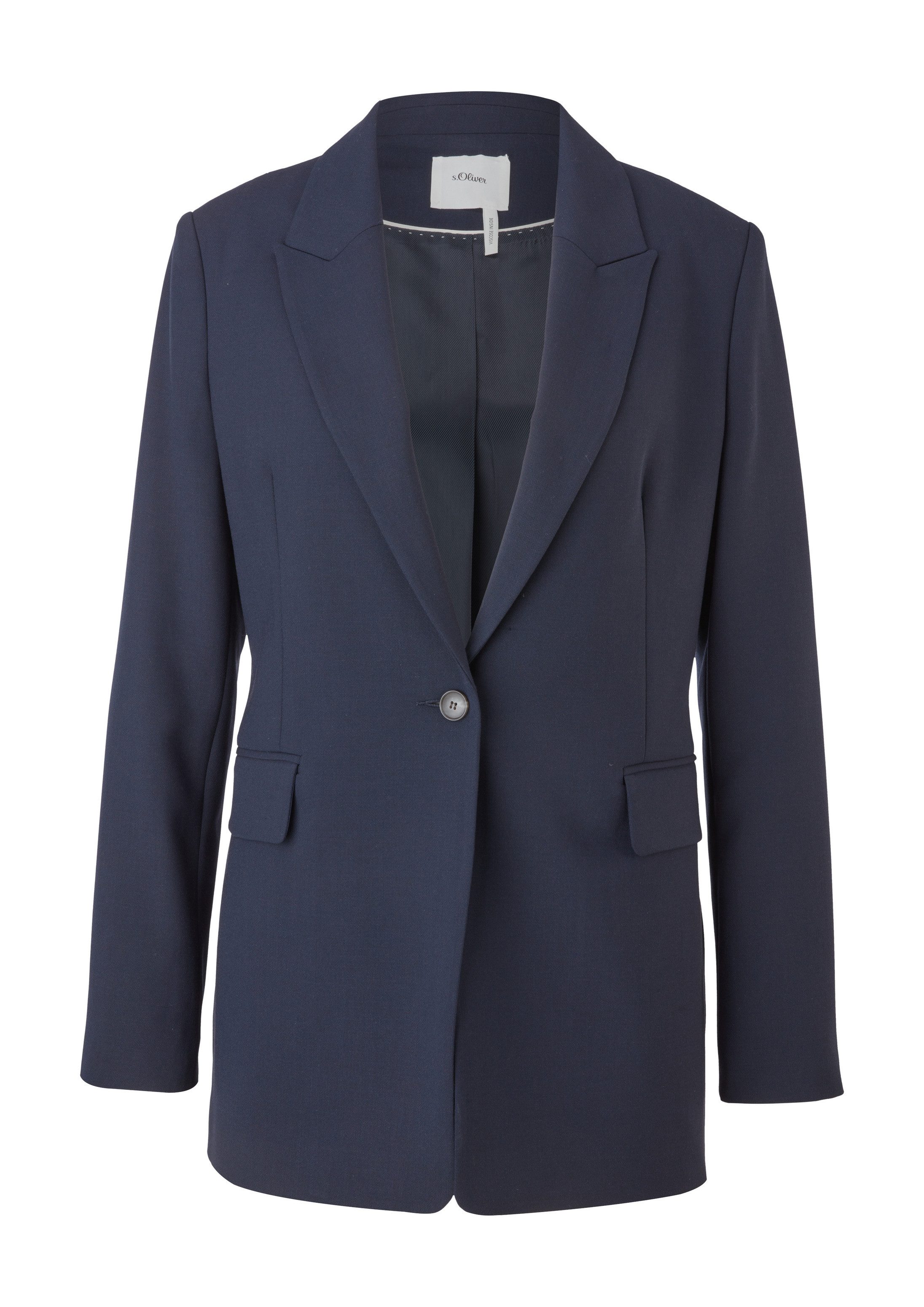 s.Oliver Jackenblazer Indoor-Blazer Longblazer aus Viskosemix