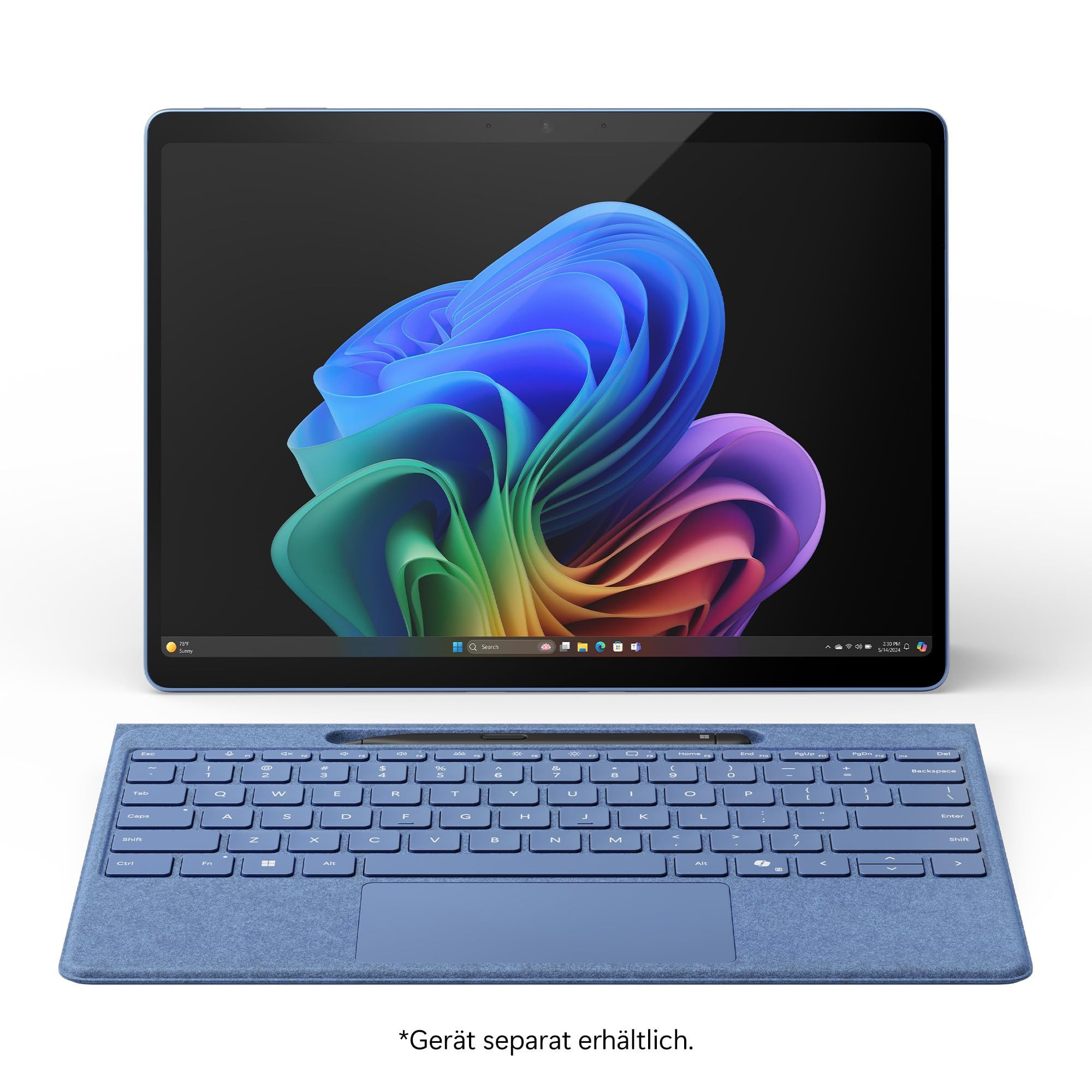 Microsoft 8YU-00027 Tastatur (QWERTZ-Layout, Alcantara® Keyboard, kompatibel mit Surface Pro & PC)