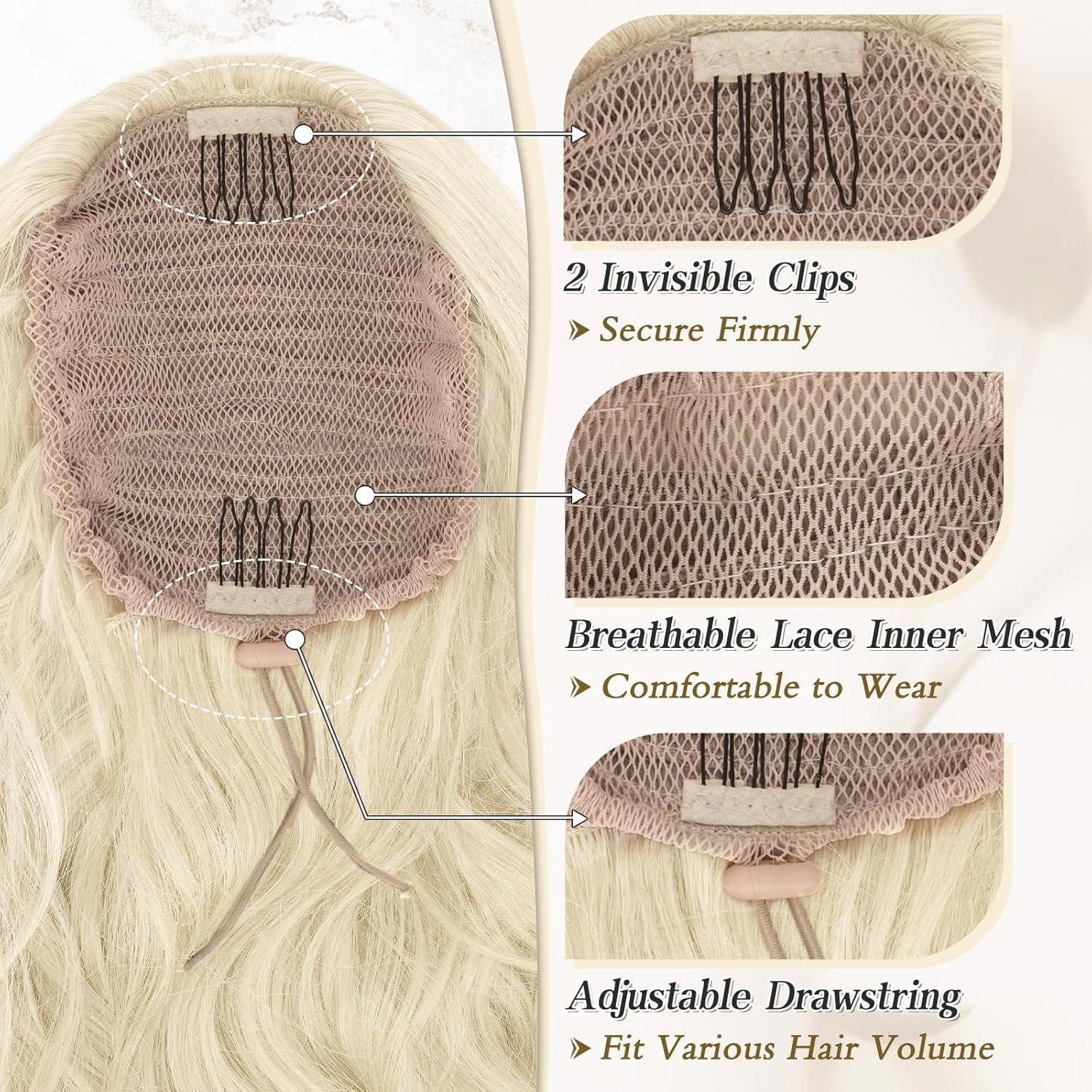 LuxusKollektion Kunsthaar-Extension Pferdeschwanz Extensions Blond 50cm Lockige Haarverlängerung mit