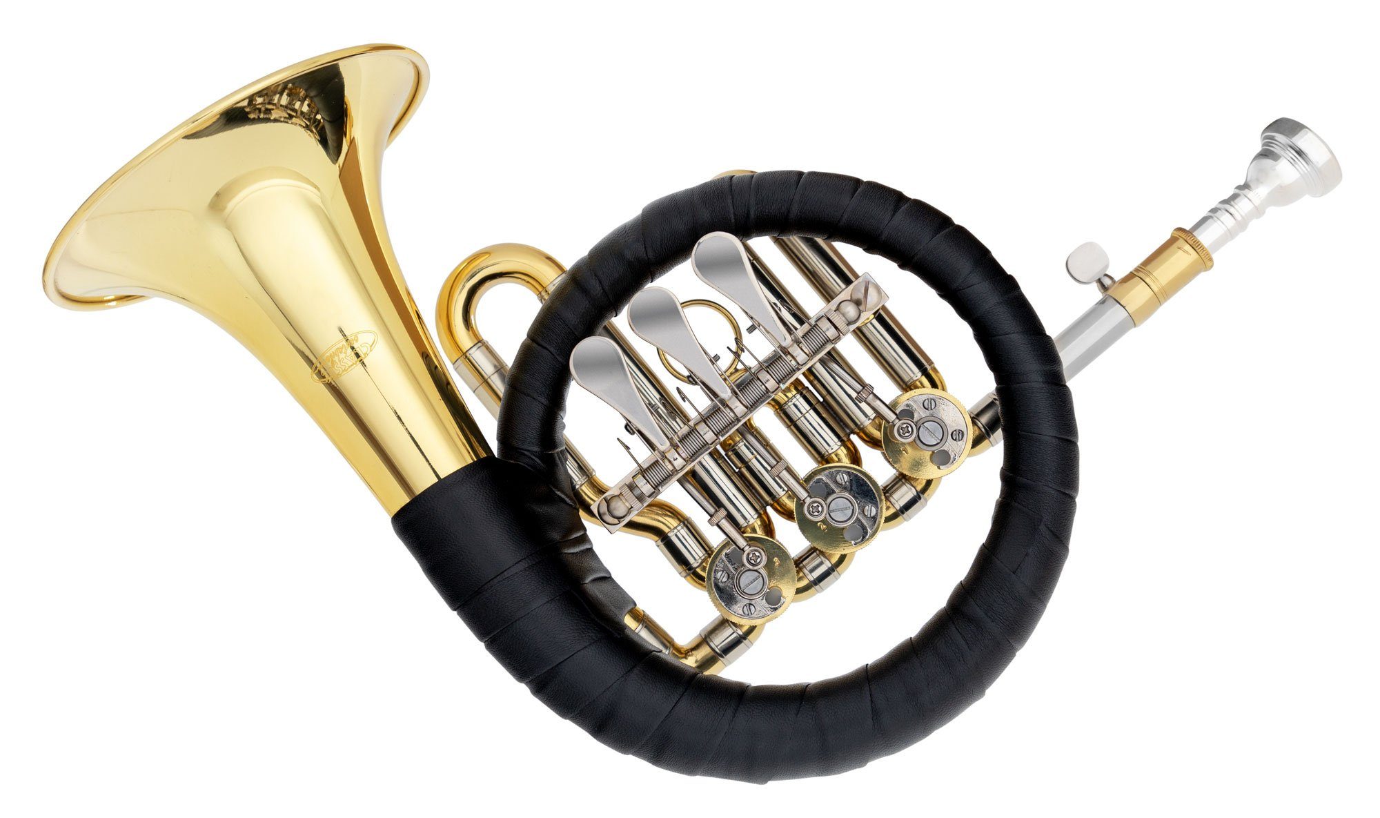 Classic Cantabile Signaltrompete Bb Posthorn - Hochwertiges Ventil Jagdhorn - Fürst Pless Horn - Schallbecher 125mm, 11,5mm Bohrung - inkl. Mundstück & Tasche