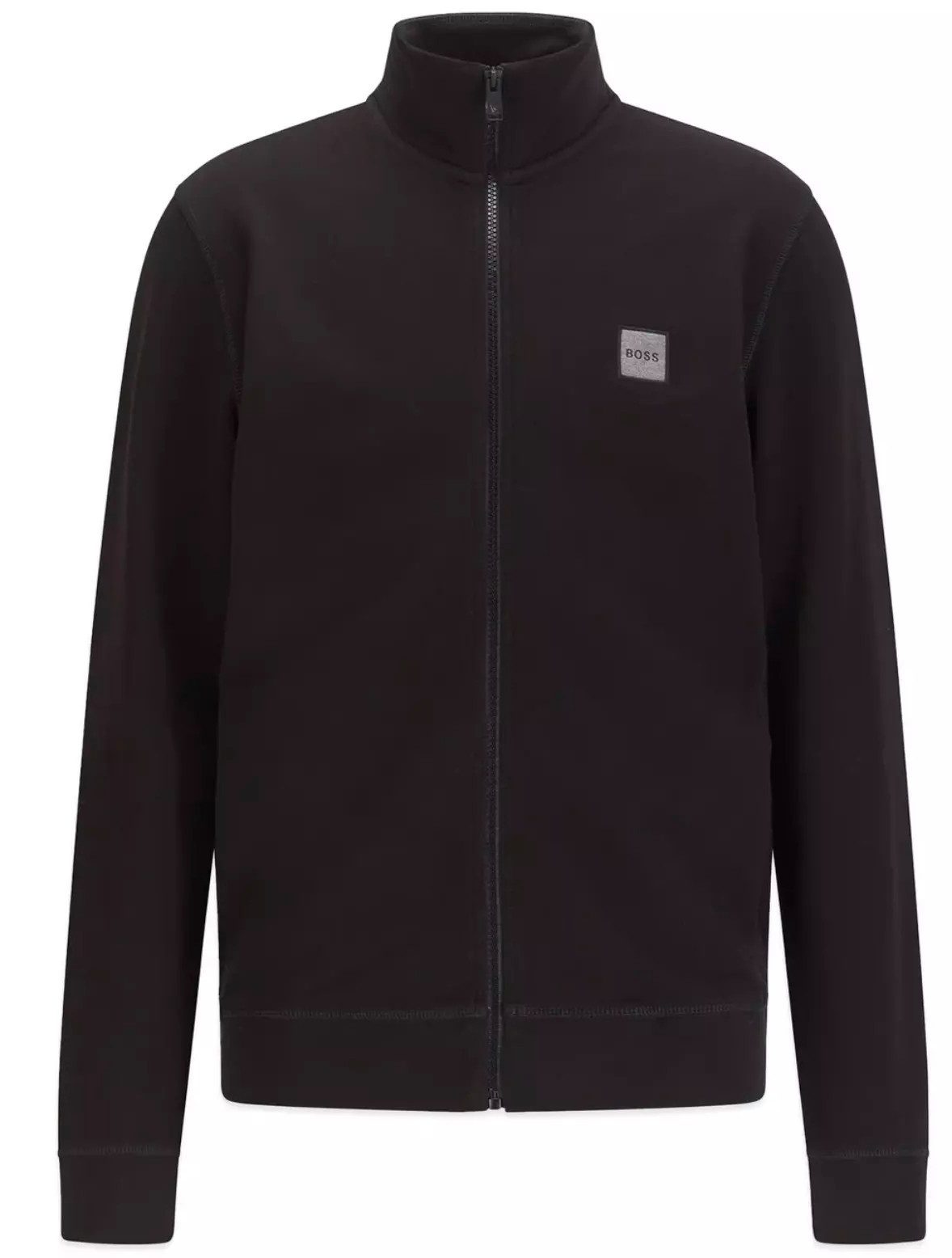 BOSS Sweatjacke Herren Zestart Zip Jacke Gerippter Stehkragen, Reißverschluss, seitliche Eingrifftaschen