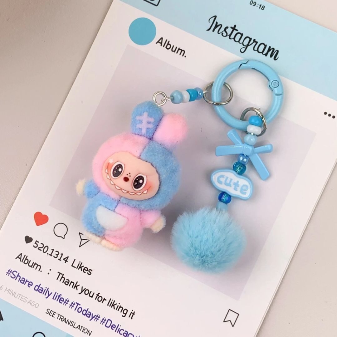 Schlüsselanhänger Labubu inspirierter niedlicher Anhänger für Taschen, Schlüssel