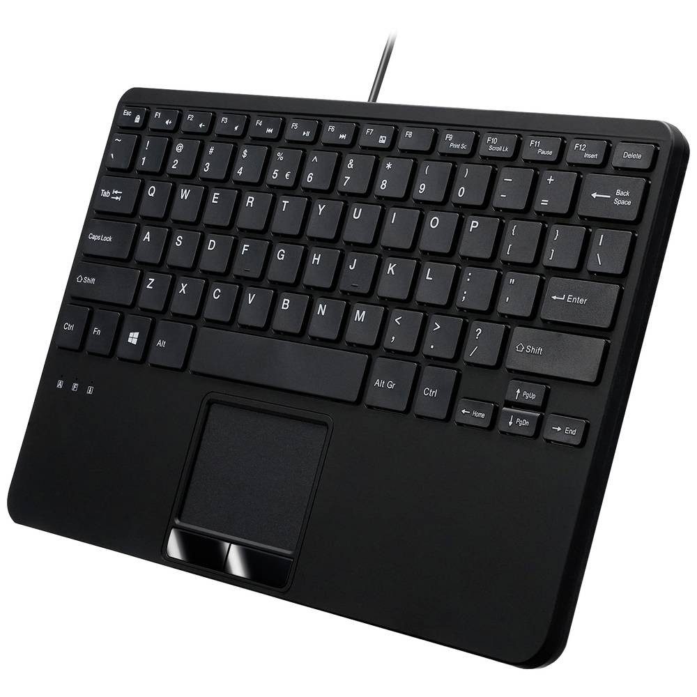 Perixx Wired Mini DE Keyboard with Touchpad & 2 Hubs 12070 Tastatur (USB-Hub, Touch-Oberfläche)