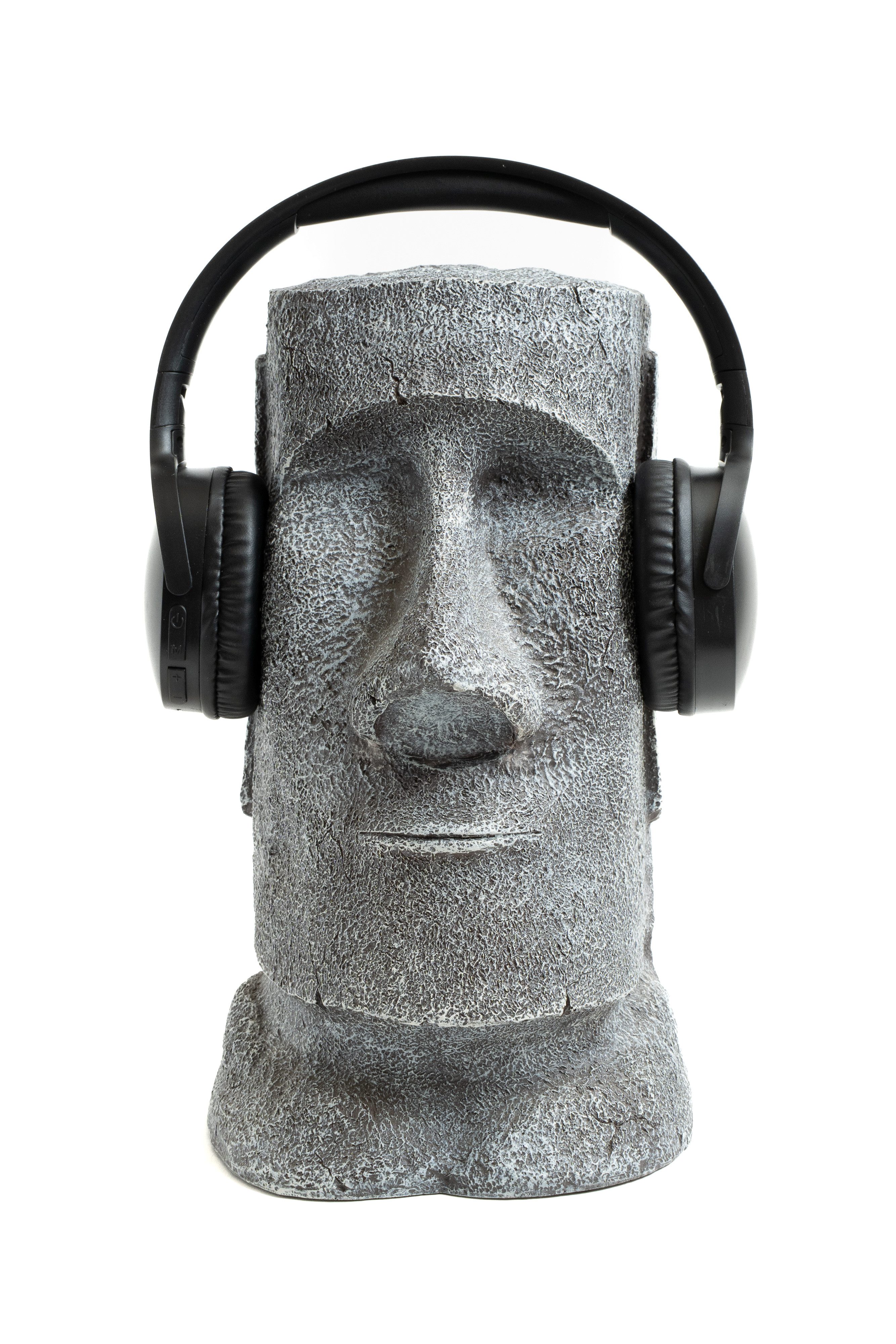 NEUSTEIN Dekofigur Neustein schwere Moai Deko Figur Kopf 31cm hoch Kopfhöre günstig online kaufen