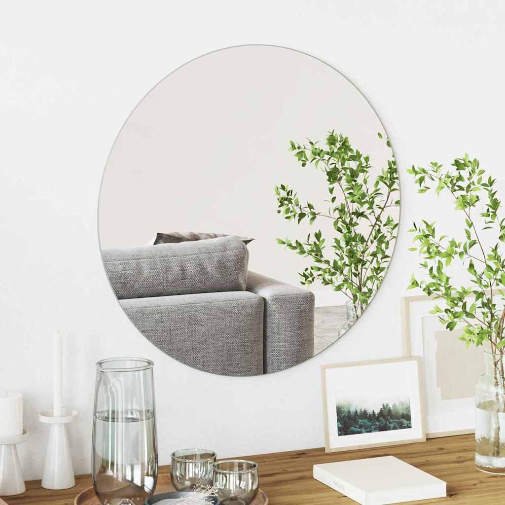 vidaXL Spiegel Wandspiegel Rund Ø 60 cm Gehärtetes Glas (1-St)