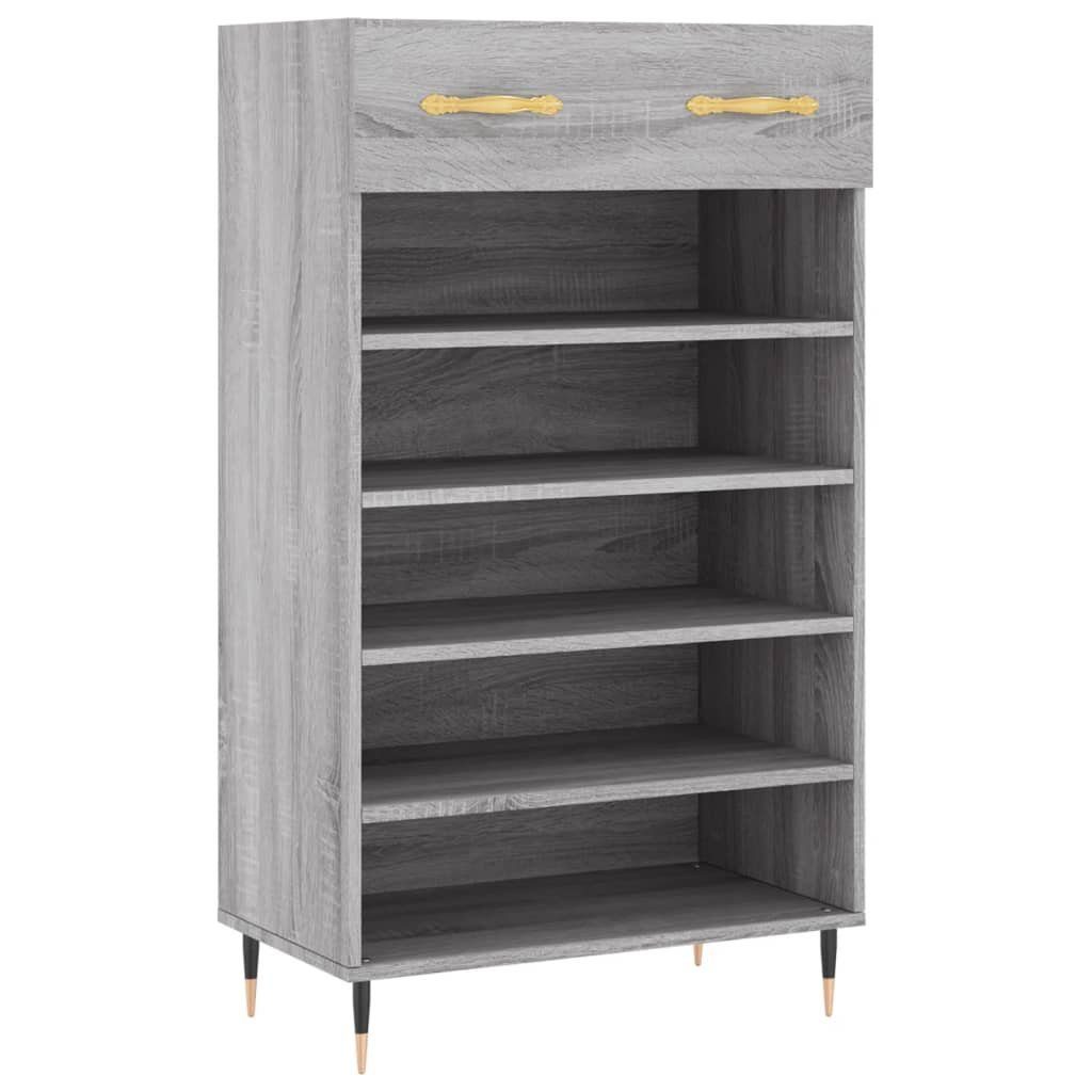 vidaXL Kleiderschrank cm Holzwerkstoff (1-St) Grau Schuhschrank 60x35x105 Sonoma