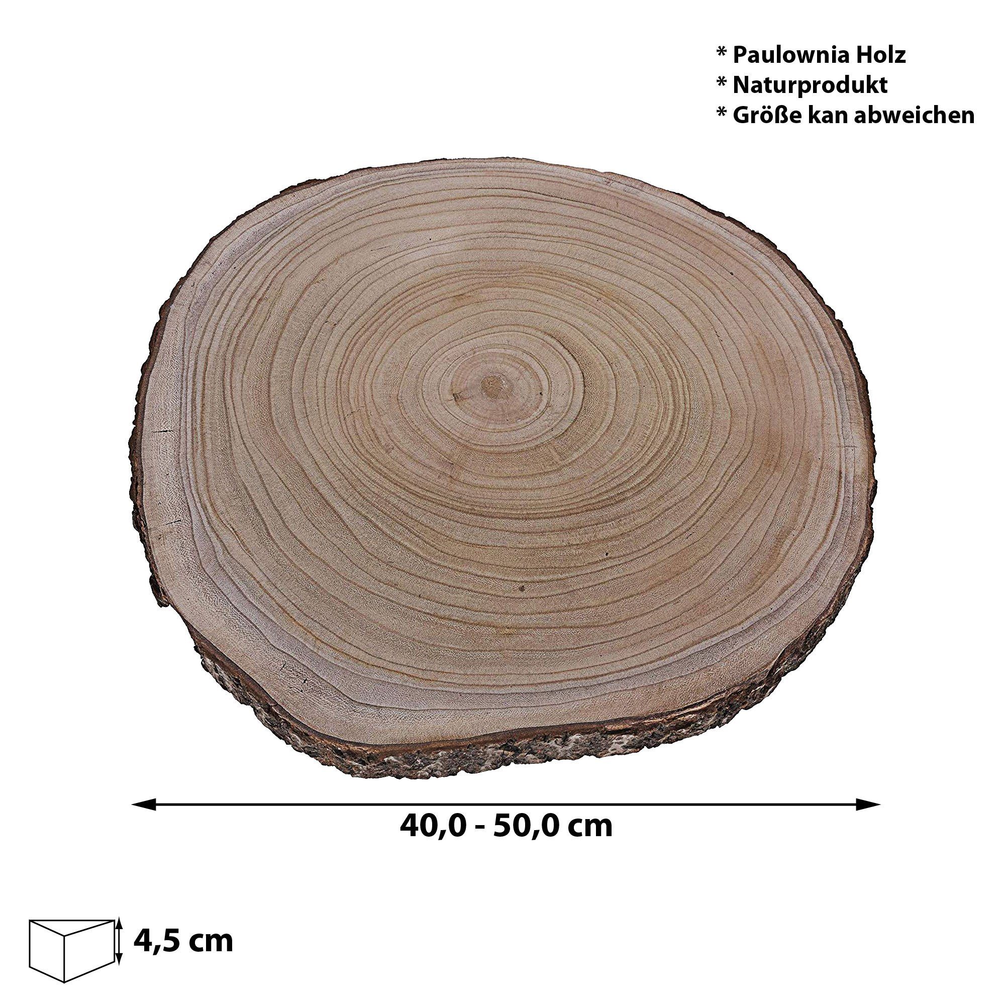 CEPEWA Dekoschale Baumscheibe 44,5x2,5cm Paulownia Holzscheibe günstig online kaufen