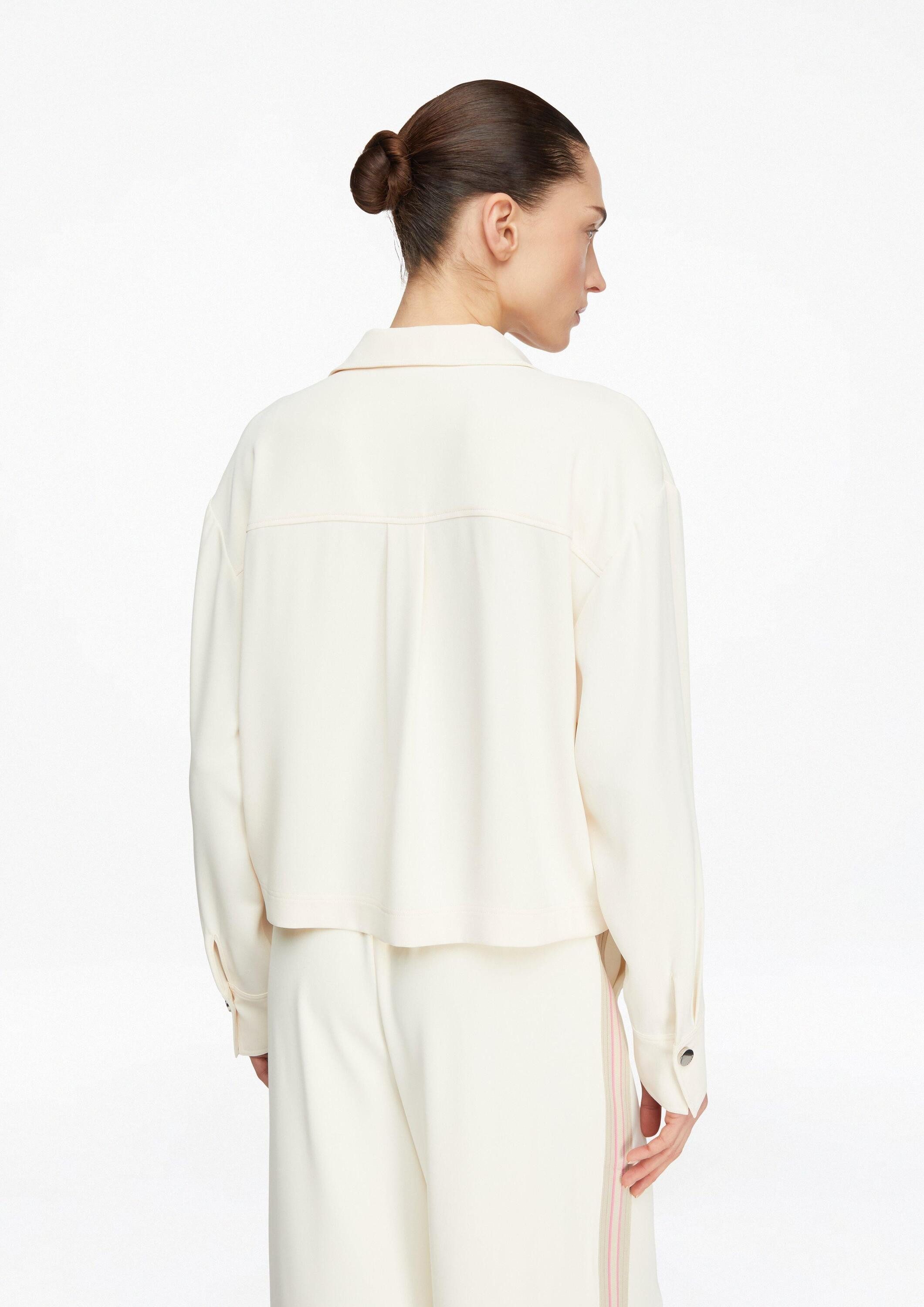 comma Langarmbluse Bluse Verkürzte Bluse mit Brusttaschen