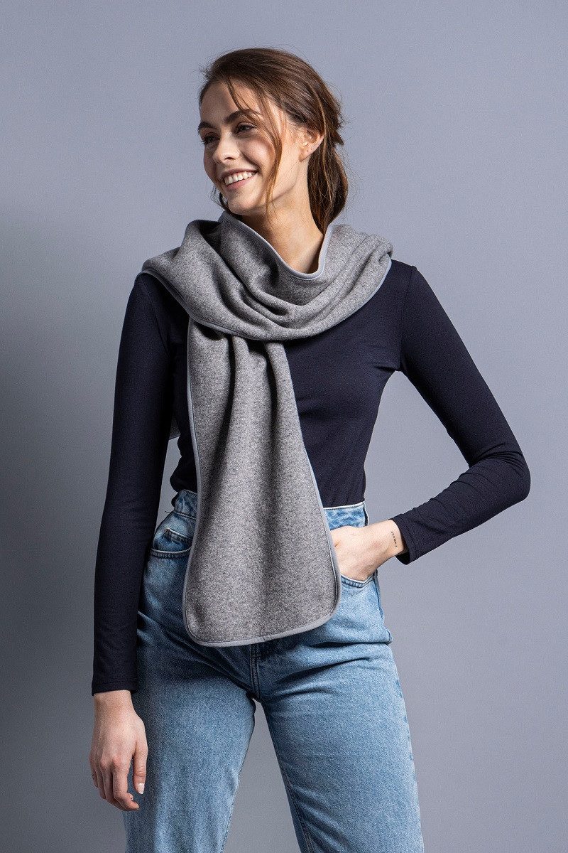 TATONKA® Strickschal Lakho Scarf pebble grau 25x200cm - 1 Stück