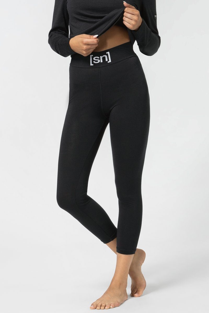 SUPER.NATURAL Funktionstights Merino Tight W TUNDRA175 TIGHT 3/4 funktioneller Merino-Materialmix Jet Black