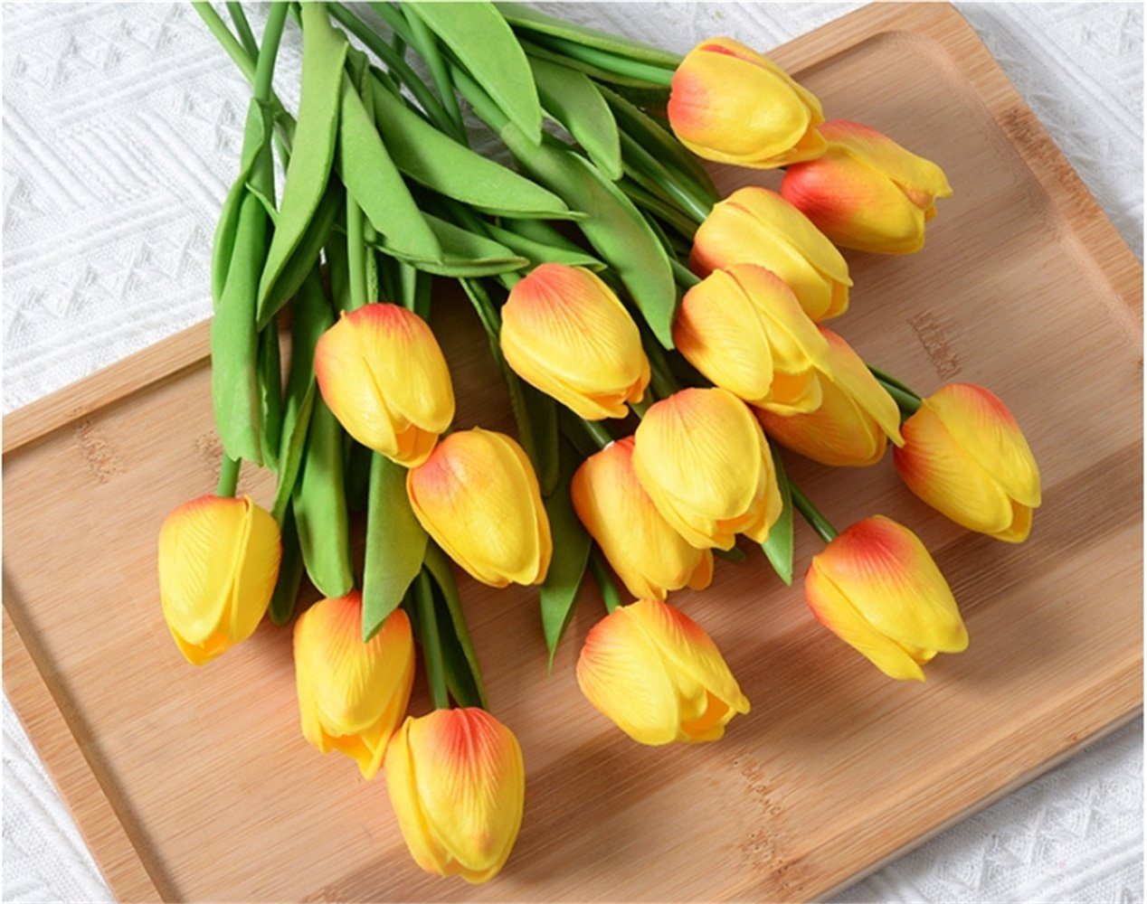 Kunstpflanze 10 STK Künstliche Tulpen Hochzeitsstrauß Blumen Blumensträuße, Blumensträuße Blumen UG, Gefälschte Arrangement für Tulpen Room Home L.Ru