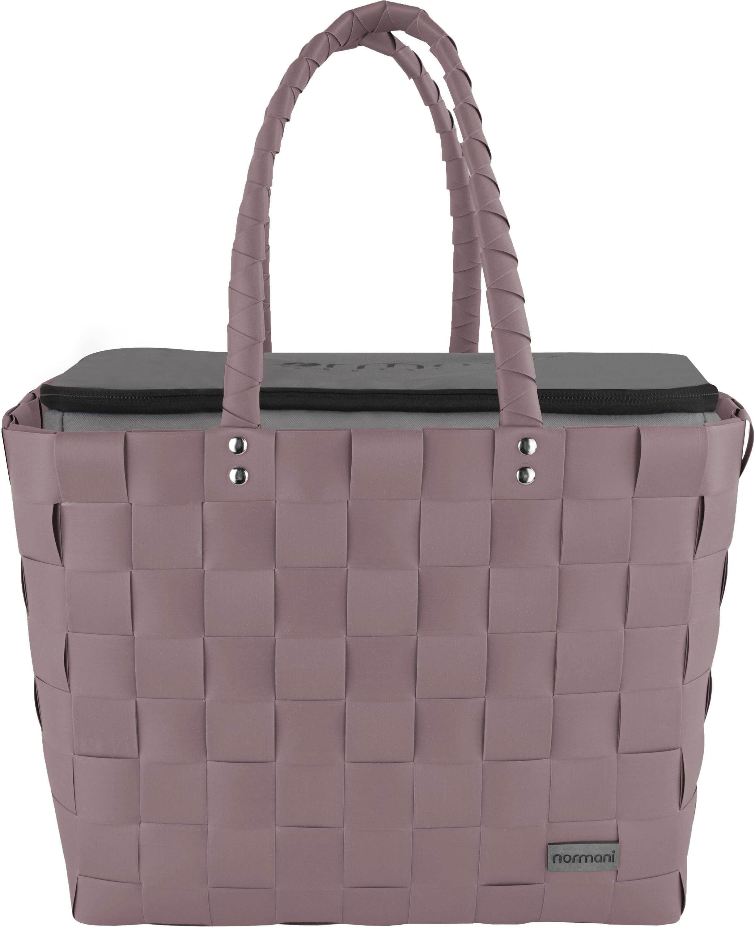 normani Einkaufskorb Flechtkorb mit großer Kühltasche, 20 l, Einkaufskorb mit großer Kühlbox