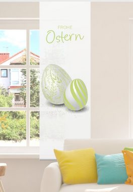 Schiebegardine Ostern moderna grün Flächenvorhang HxB 180x60 cm- B-line, gardinen-for-life