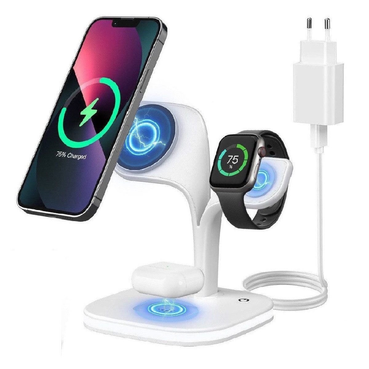 4-in-1 Kabelloses Induktive Ladestation lampe, 23w Magsafe Ladegerät Wireless Charger