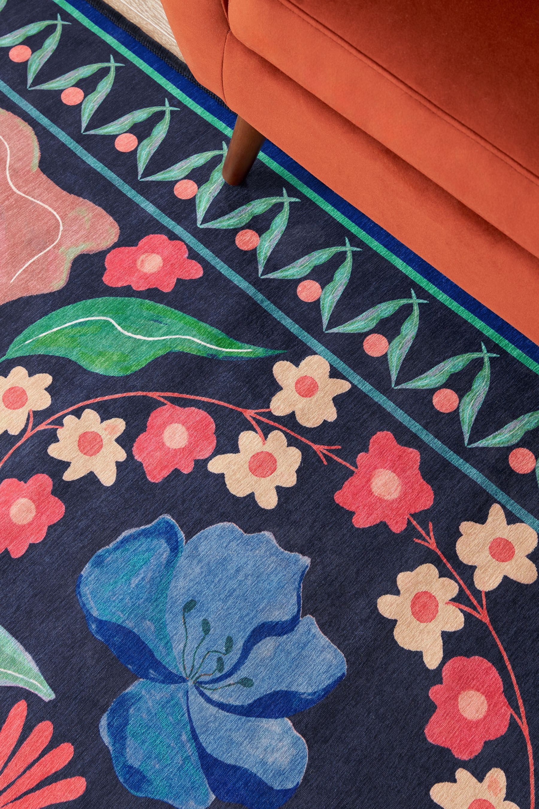 Next Teppich Waschbarer, geblümter Bettie Teppich günstig online kaufen