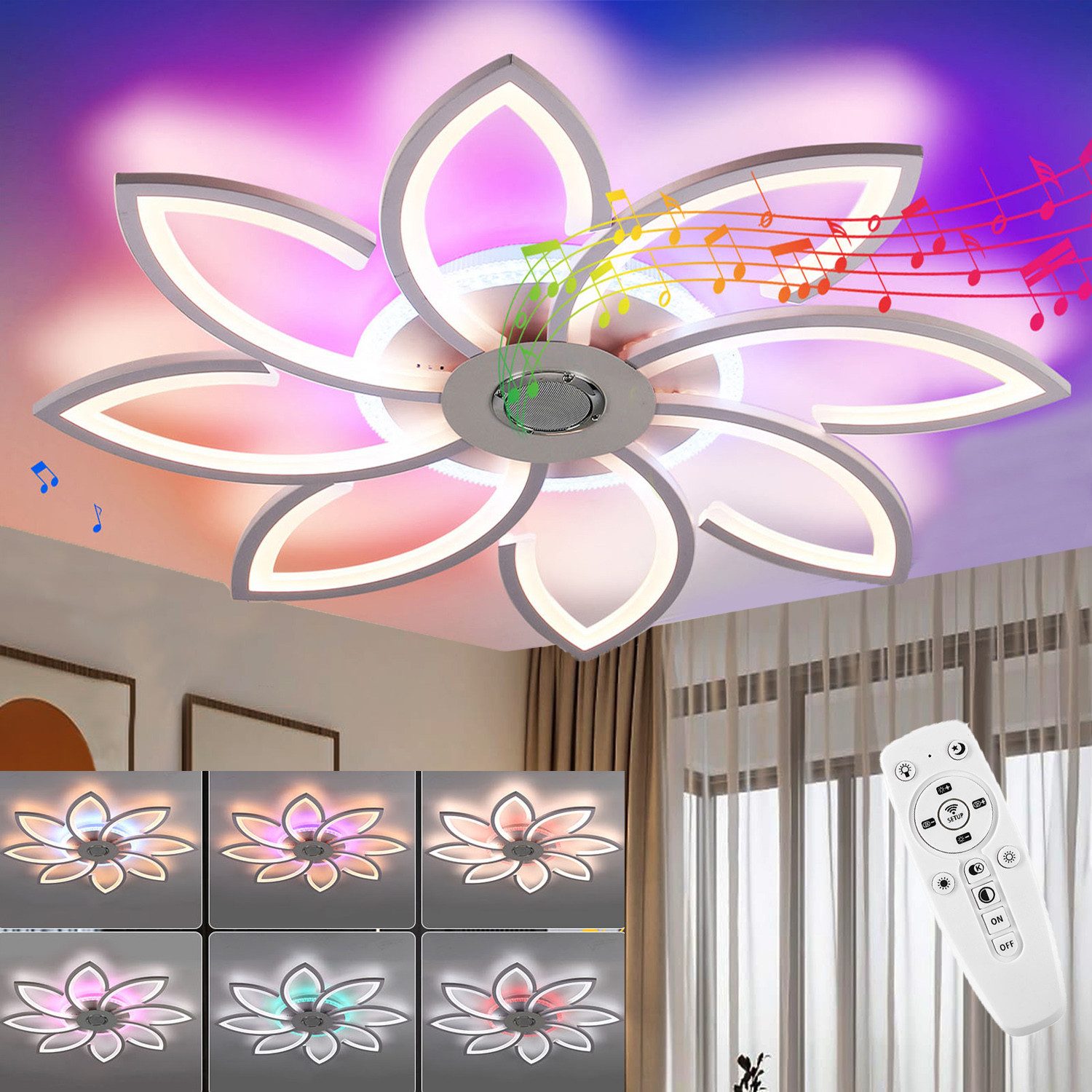 oyajia Deckenleuchte LED Deckenlampe mit Bluetooth günstig online kaufen