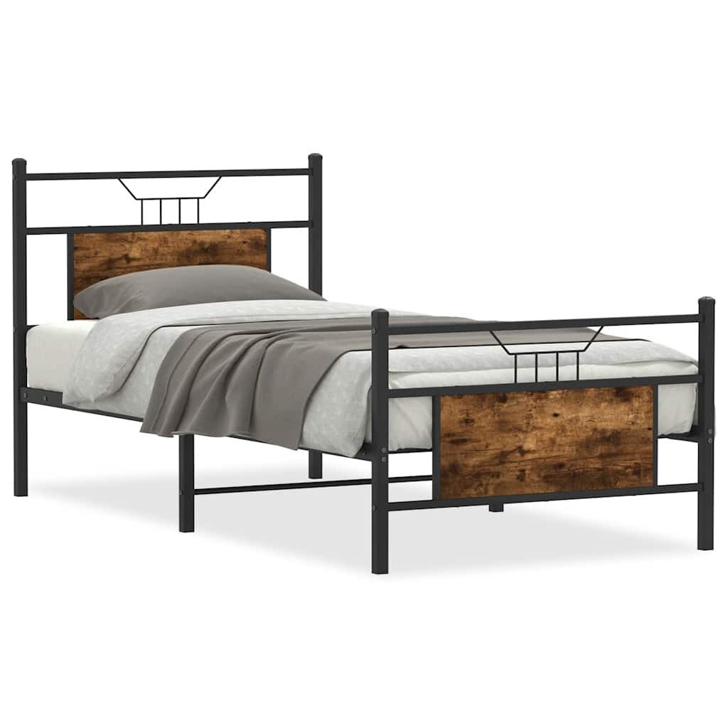 vidaXL Bett Bettgestell ohne Matratze Räuchereiche günstig online kaufen