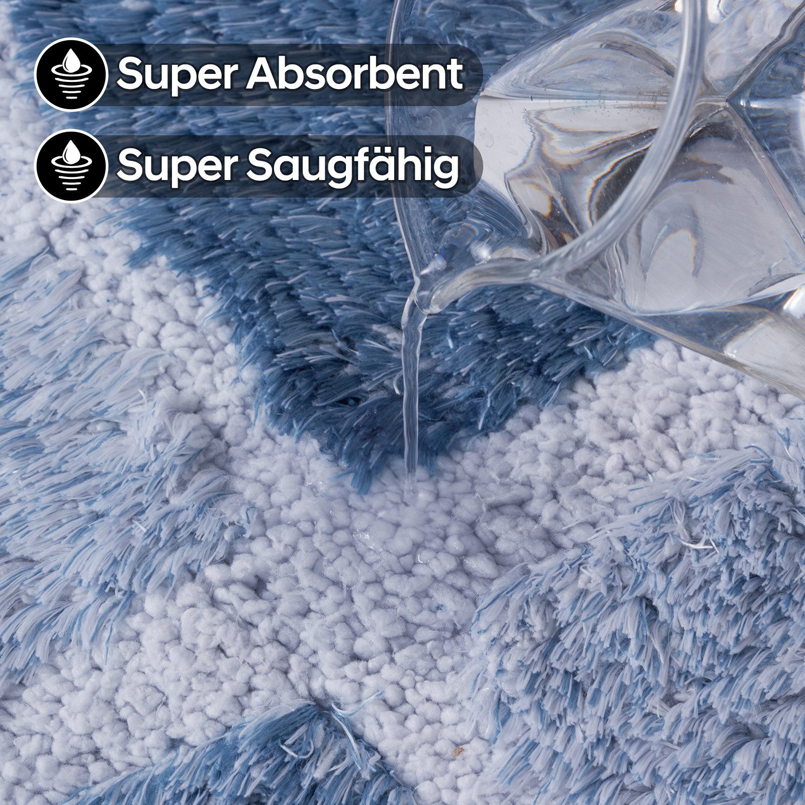 Simurq Badematte Rutschfest und Waschbar - Weicher Badteppich mit Hoher Sau günstig online kaufen