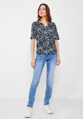 Cecil T-Shirt Cecil Tunikashirt mit Alloverprint in Deep Blue (1-tlg) Nicht Vorhanden