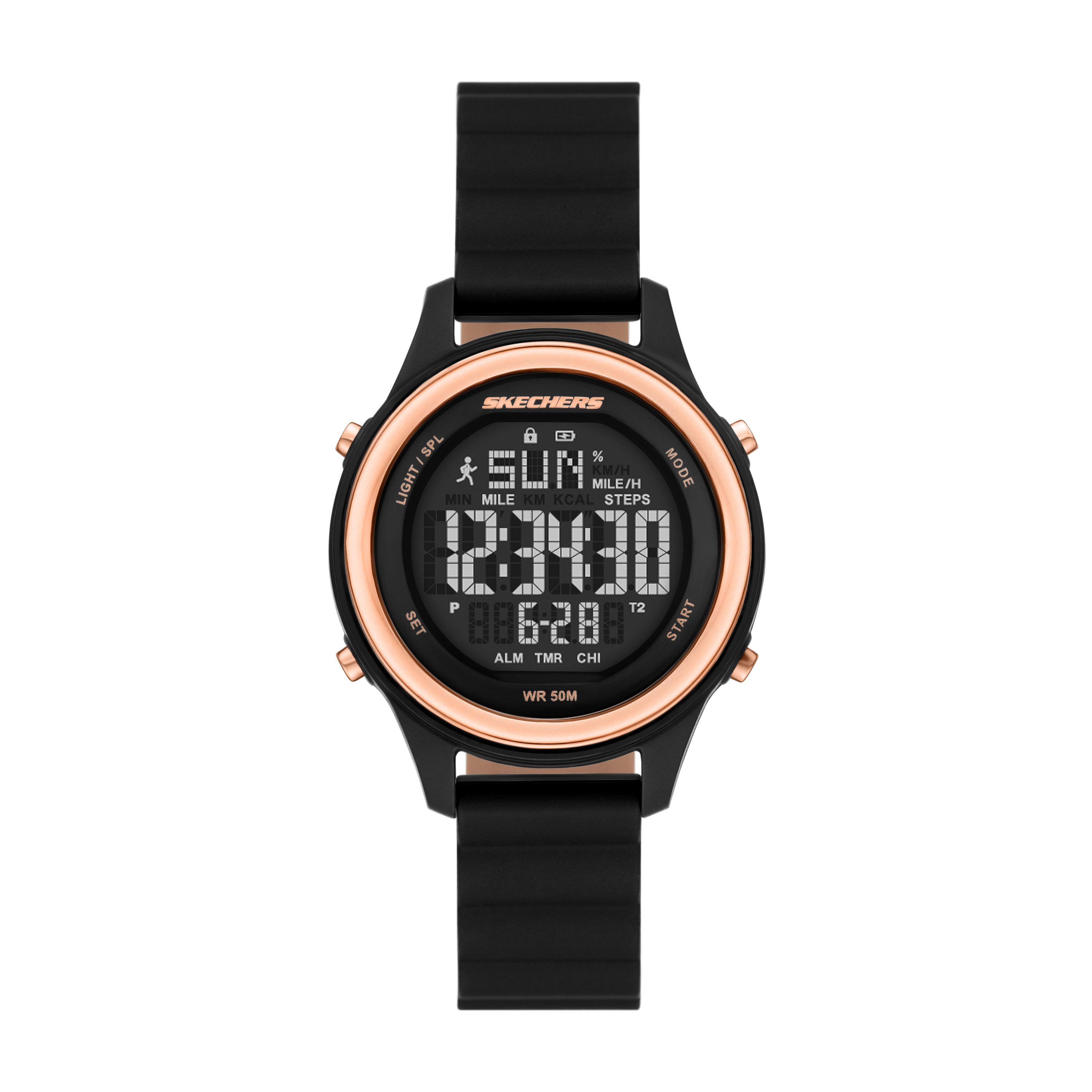 Skechers Chronograph SR6347, Quarzuhr, Armbanduhr, Damenuhr, Silikonarmband, digital, Tag