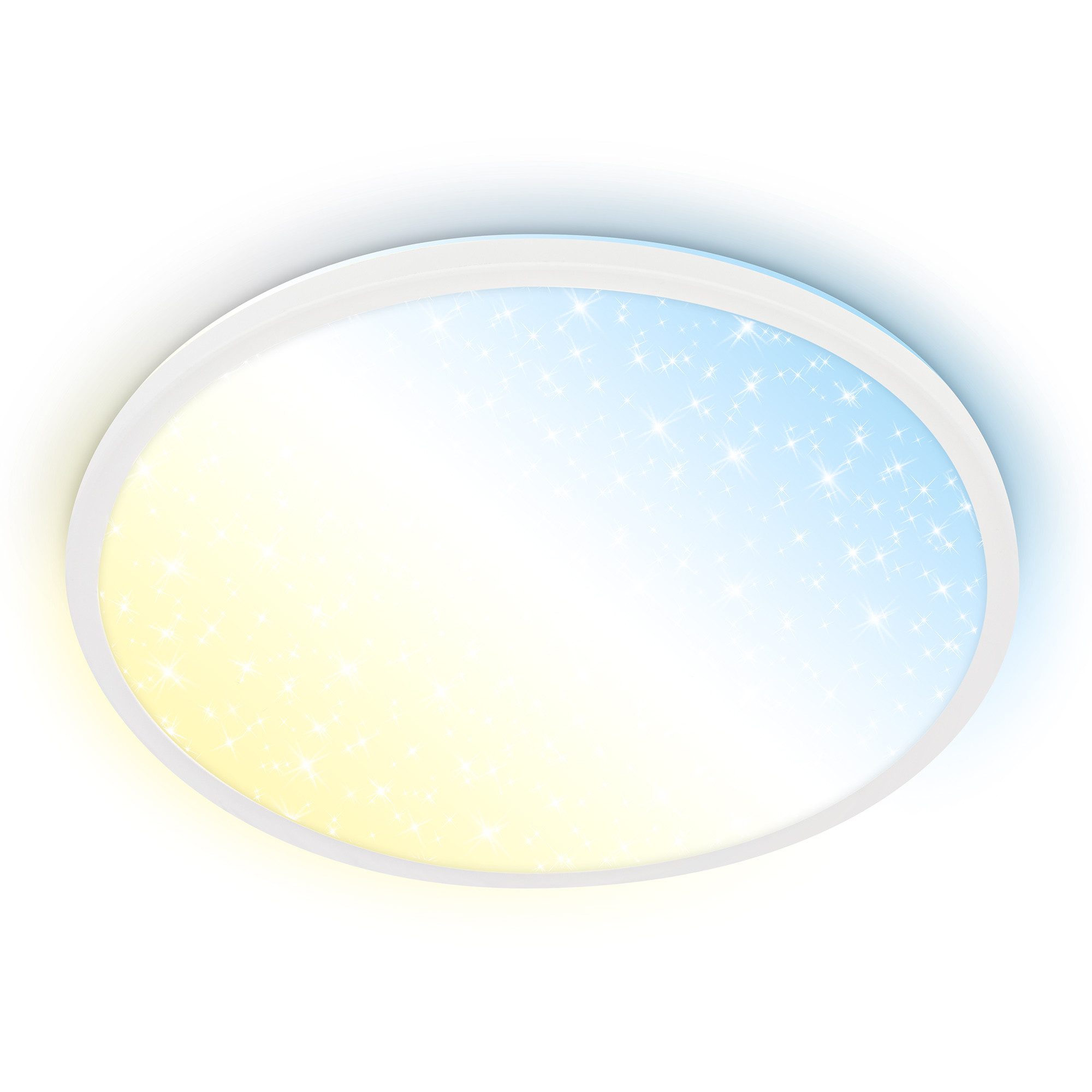 Briloner Leuchten LED Deckenleuchte Sternenhimmel-Effekt indirektes Licht Flaches Design, CCT, LED fest integriert