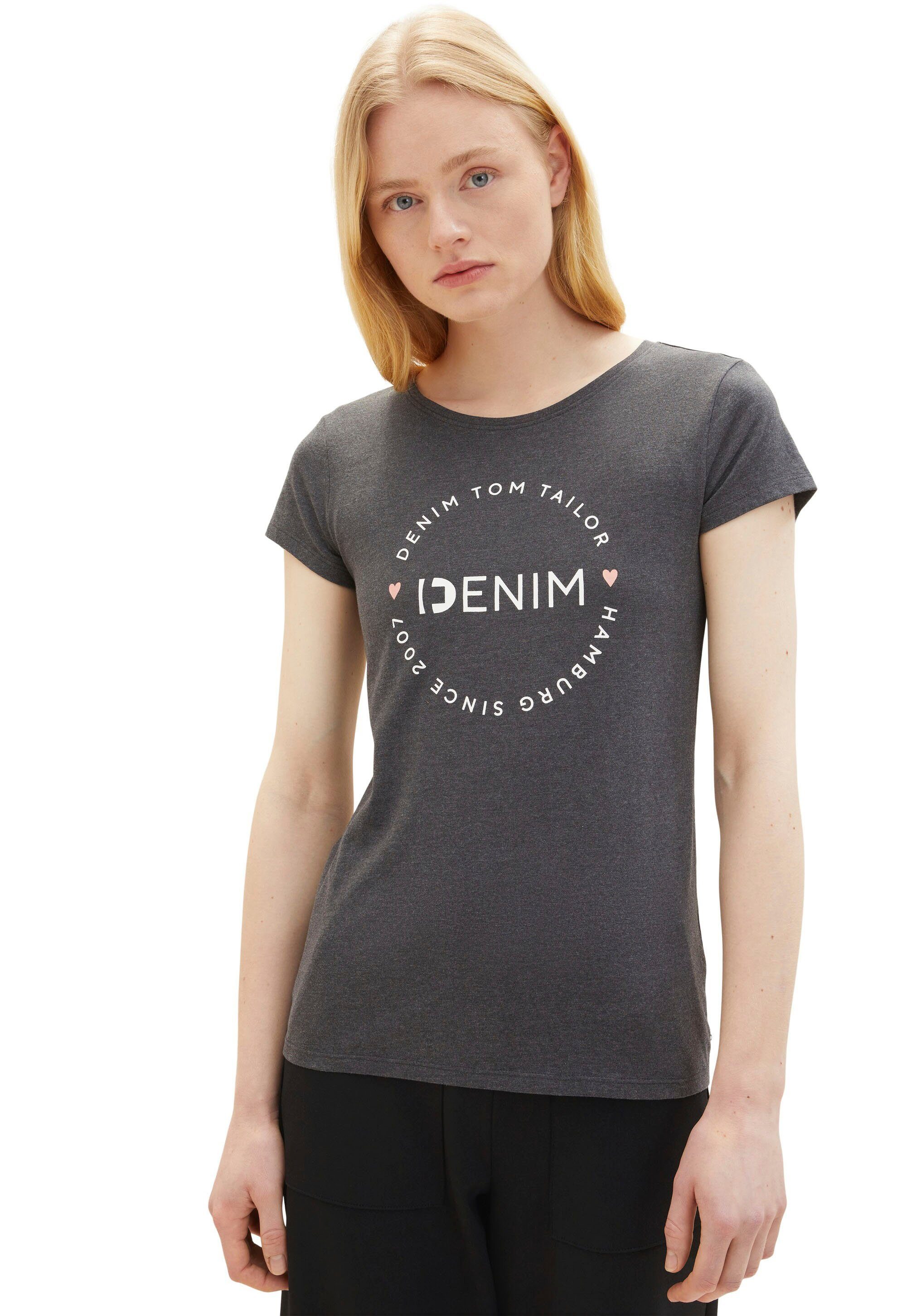 TOM TAILOR Denim T-Shirt (Packung, 2-tlg., 2-er Pack), Normale Passform mit  Kurzarm und Rundhalsausschnitt