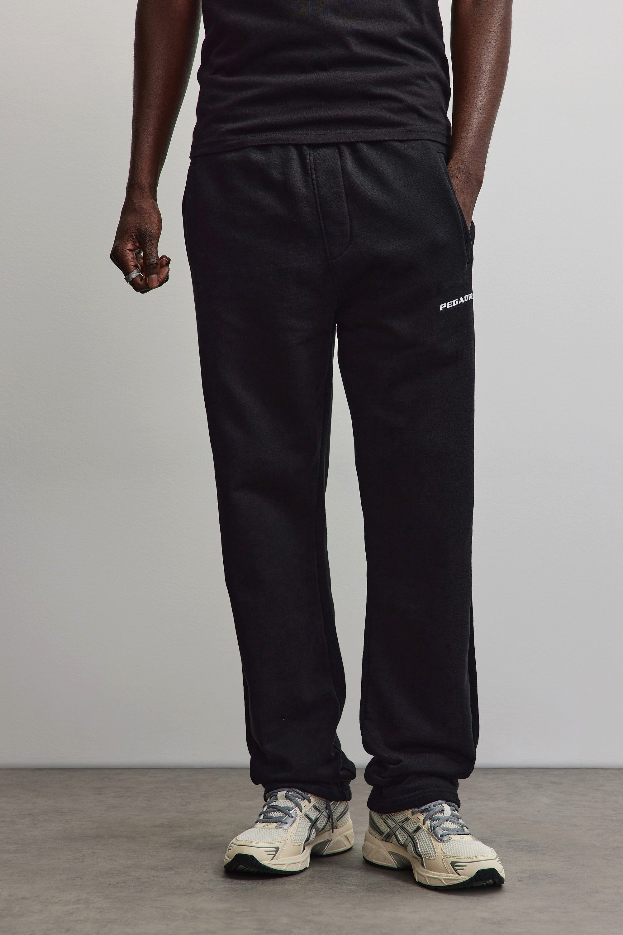 PEGADOR Sweathose Logo Wide Sweat Pants Baumwollmischung, weit