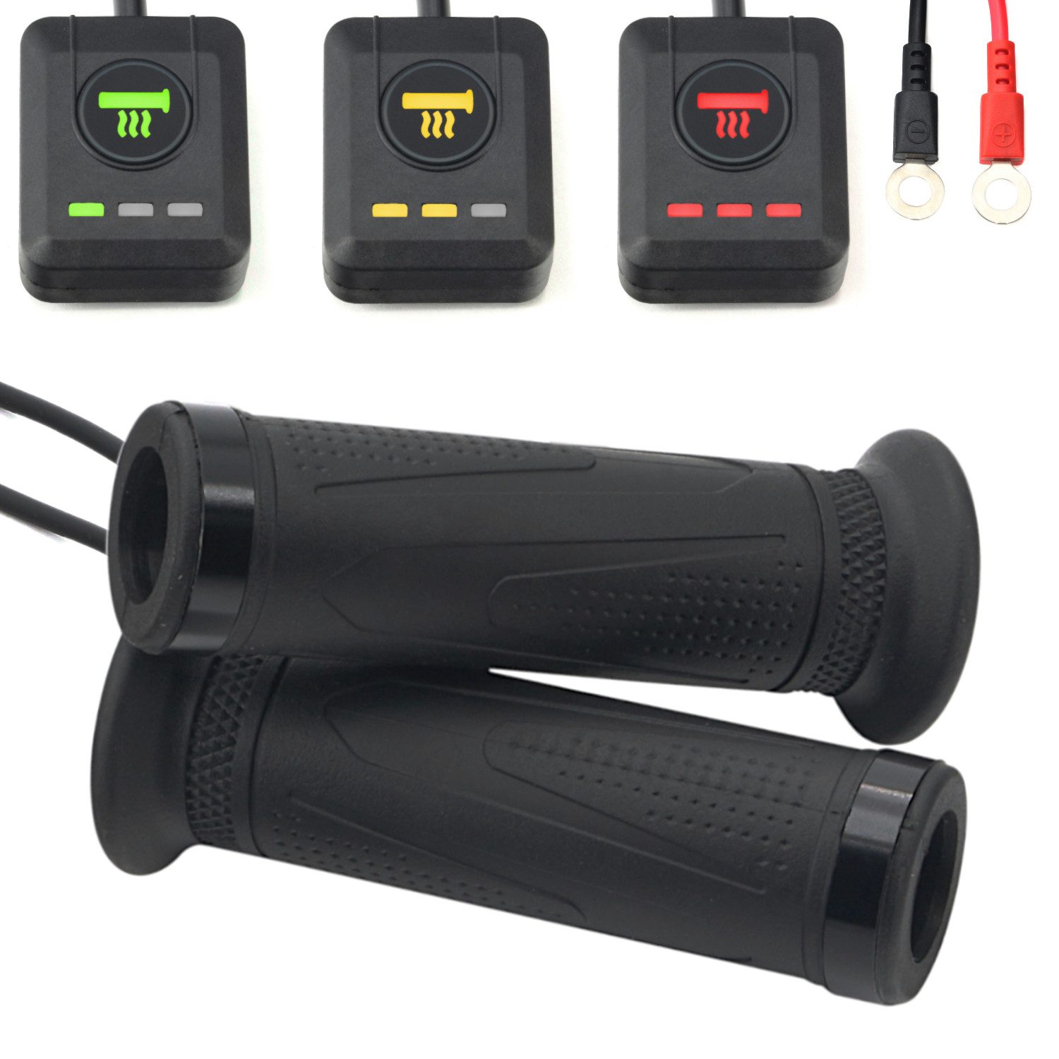 Area1 Griff Premium Lenkerheizung Griffe 22mm Schwarz (3 Stufen)