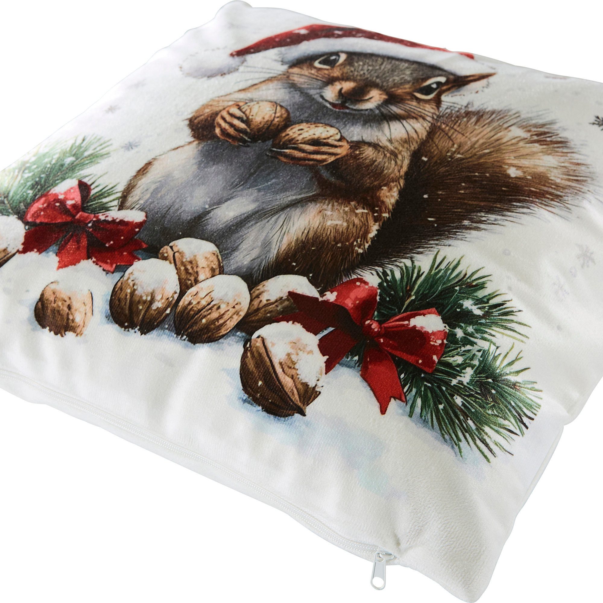 REDBEST Kissenbezug Kissenhülle "Eichhörnchen", Nicky-Velours Motiv günstig online kaufen