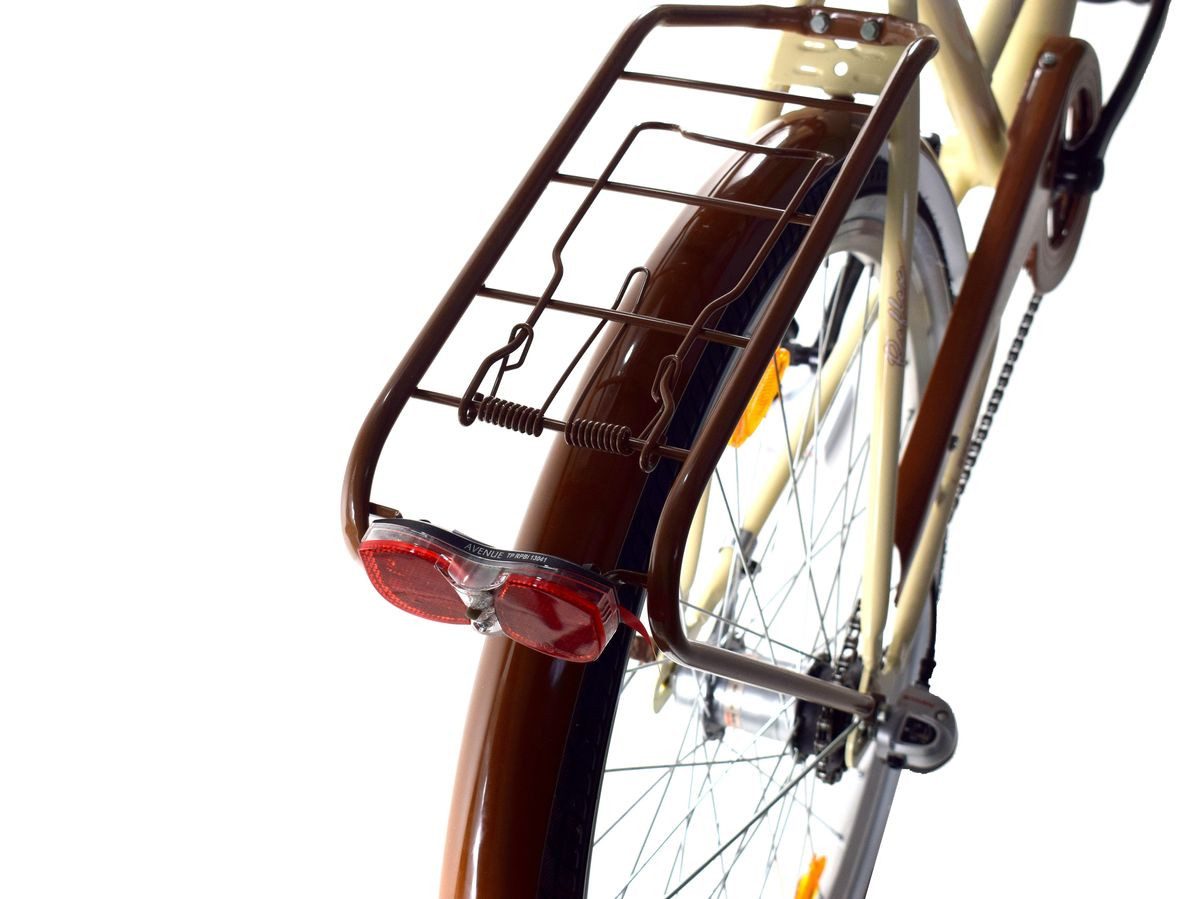 T&Y Trade City Bike 28 inch Girls'/Women's City Bicycle 3-Speed ​​Nexus Reflex Beige, 3-Speed ​​Shimano Hub Gears, Coaster Brake, Luggage Rack, Lights, 3 Nexus Gears, Kickstand, Basket