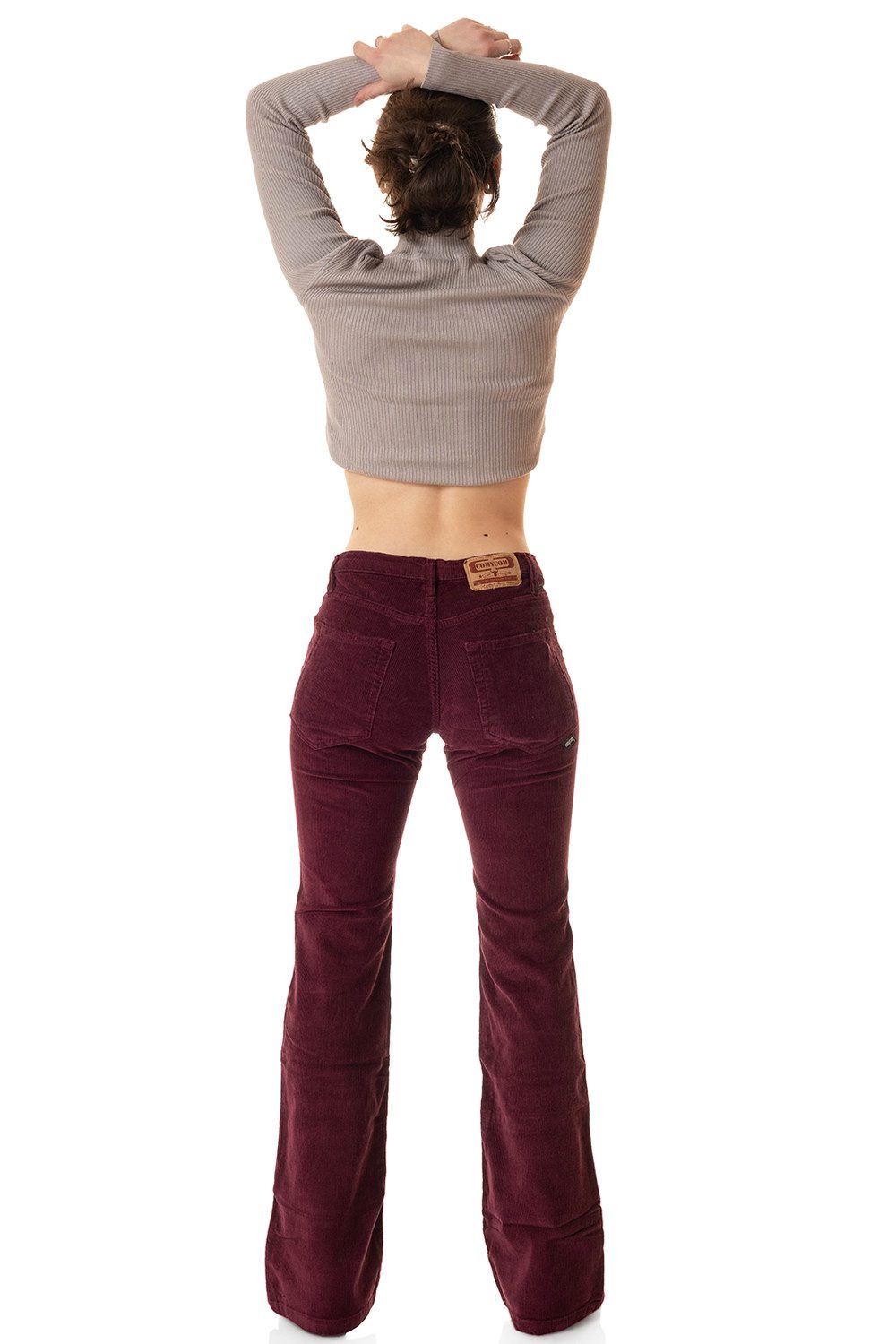 Comycom Cordhose Damen Bootcut bordeaux