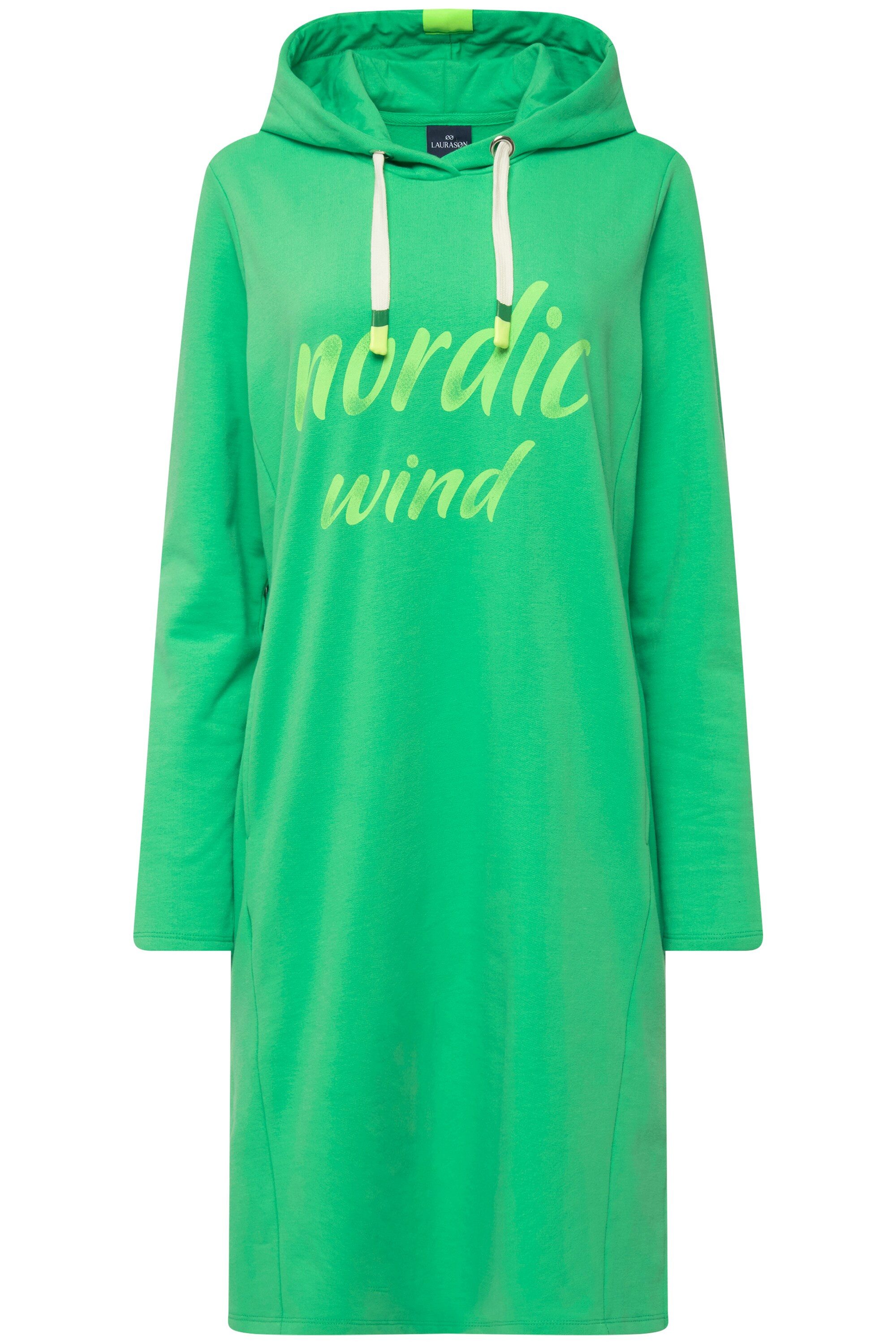 Laurasøn Midikleid Sweatkleid Kapuze Schriftzug günstig online kaufen