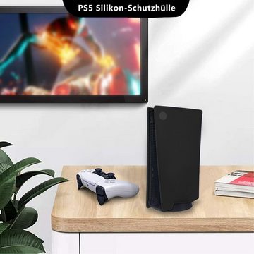 Tadow PS5 Konsole Silikonhülle, PS5 Fall, PS5 Zubehör, CD-ROM-Version PlayStation 5-Controller (Staubschutzhülle, PS5 Konsole Fall Schutzhülle)