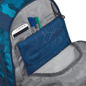 coocazoo Schulranzen Schulrucksack-Set MATE Cloudy Camou 3-teilig (3-teilig), ergonomisch, reflektiert, Körpergröße: 135 - 180 cm