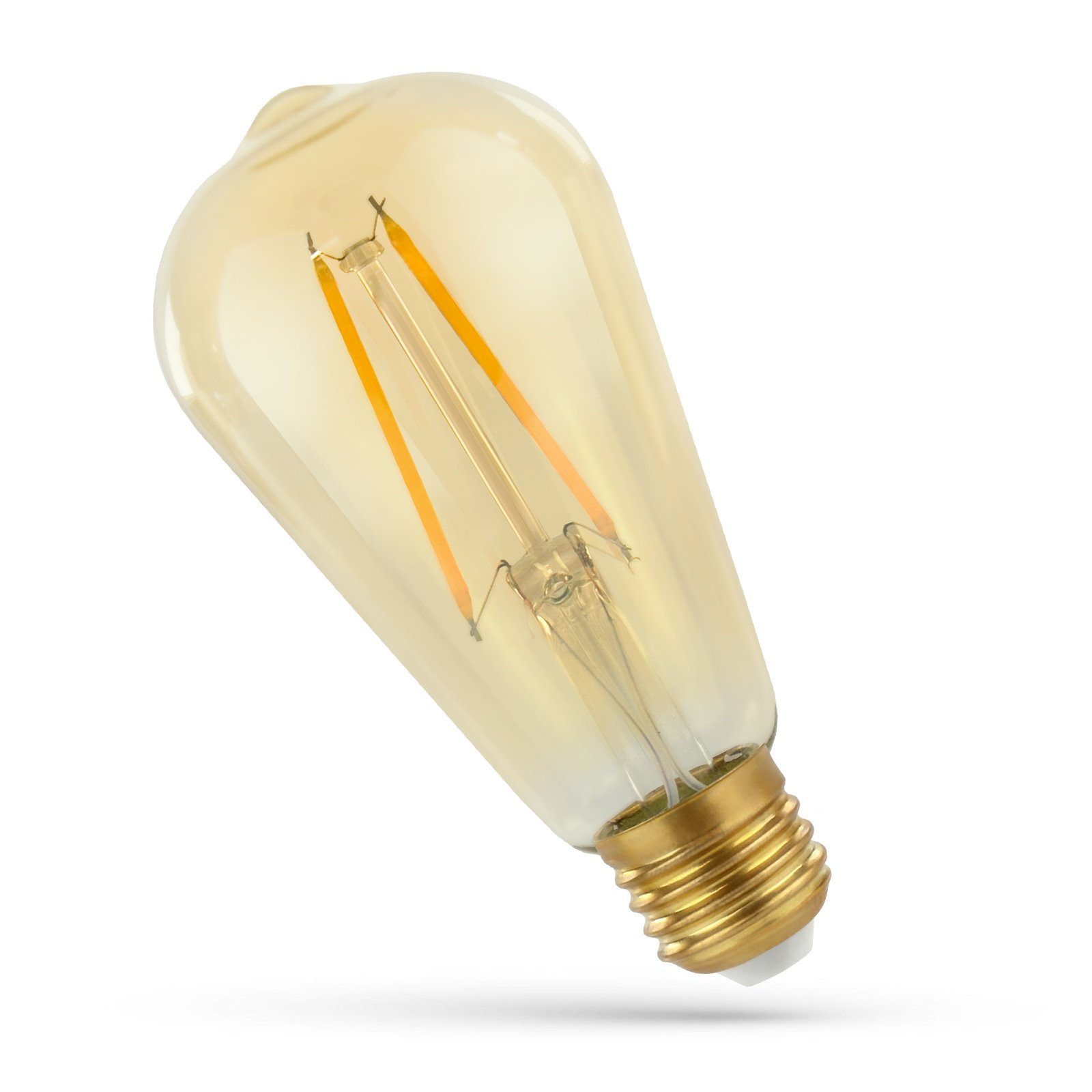 E27 Retro LED-Leuchtmittel 41W spectrum LED 230V 5W= Warmweiß Warmweiß, Gold LED 270° 500lm Edison Gold E27, ST58 2400K,