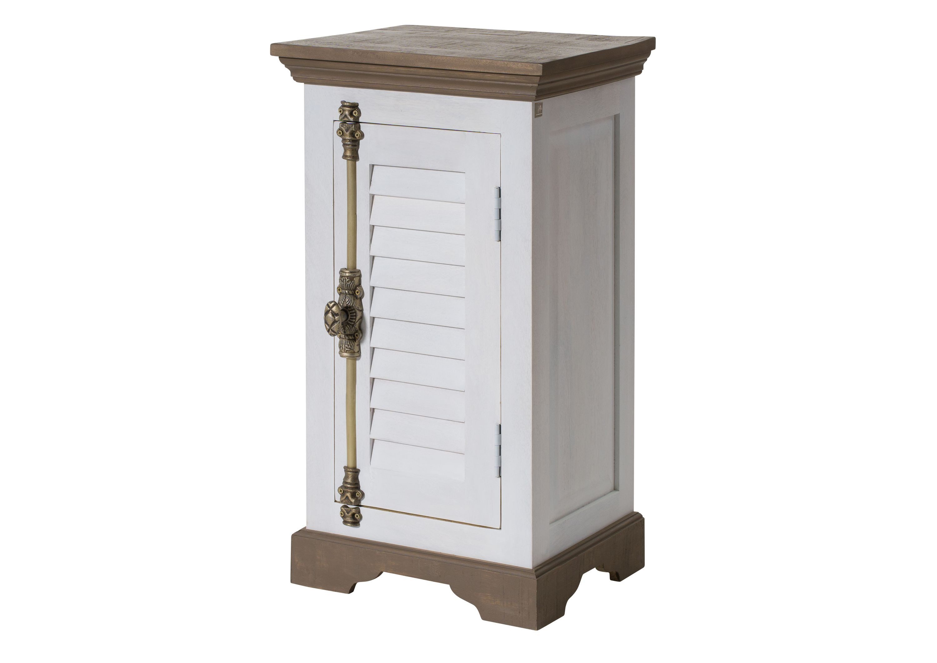 Massivmoebel24 Badmöbel-Set TOULOUSE, (Mango 45x35x80 weiß lackiert TOULOUSE #132), Mango 45x35x80 weiß lackiert TOULOUSE #132