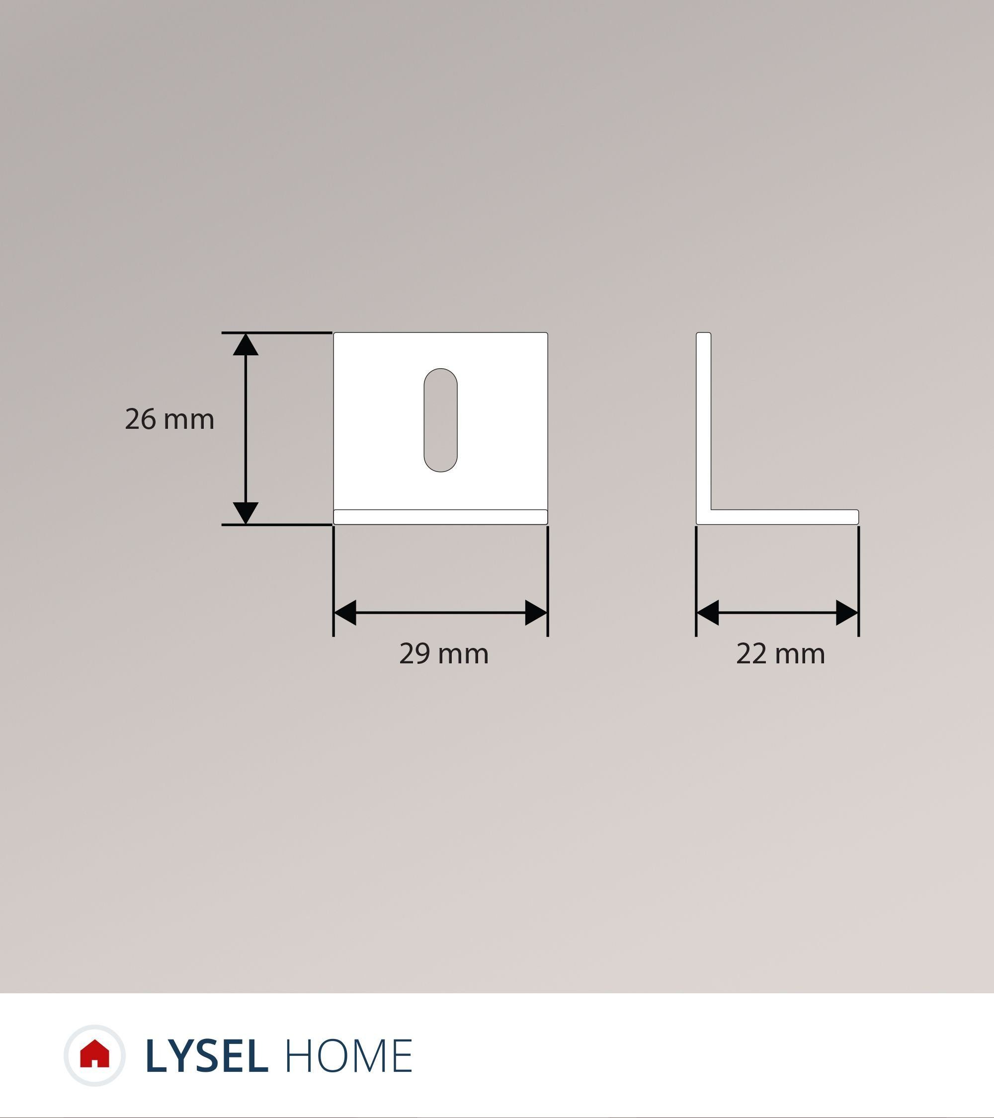 Sichtschutzbefestigung weiß LYSEL®, Befestigungswinkel, HxB SET (1-tlg), - 26x29mm