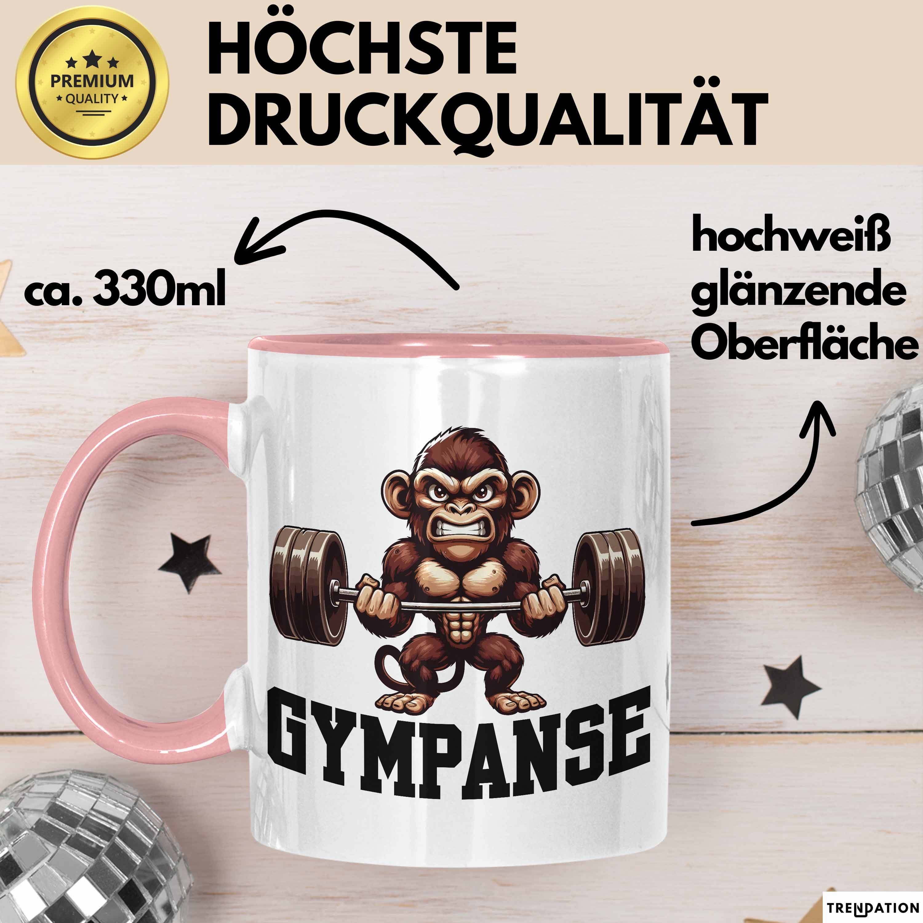 Trendation Tasse Gympanse Tasse Fitness Gym Affe Schimpanse Bodybuilding