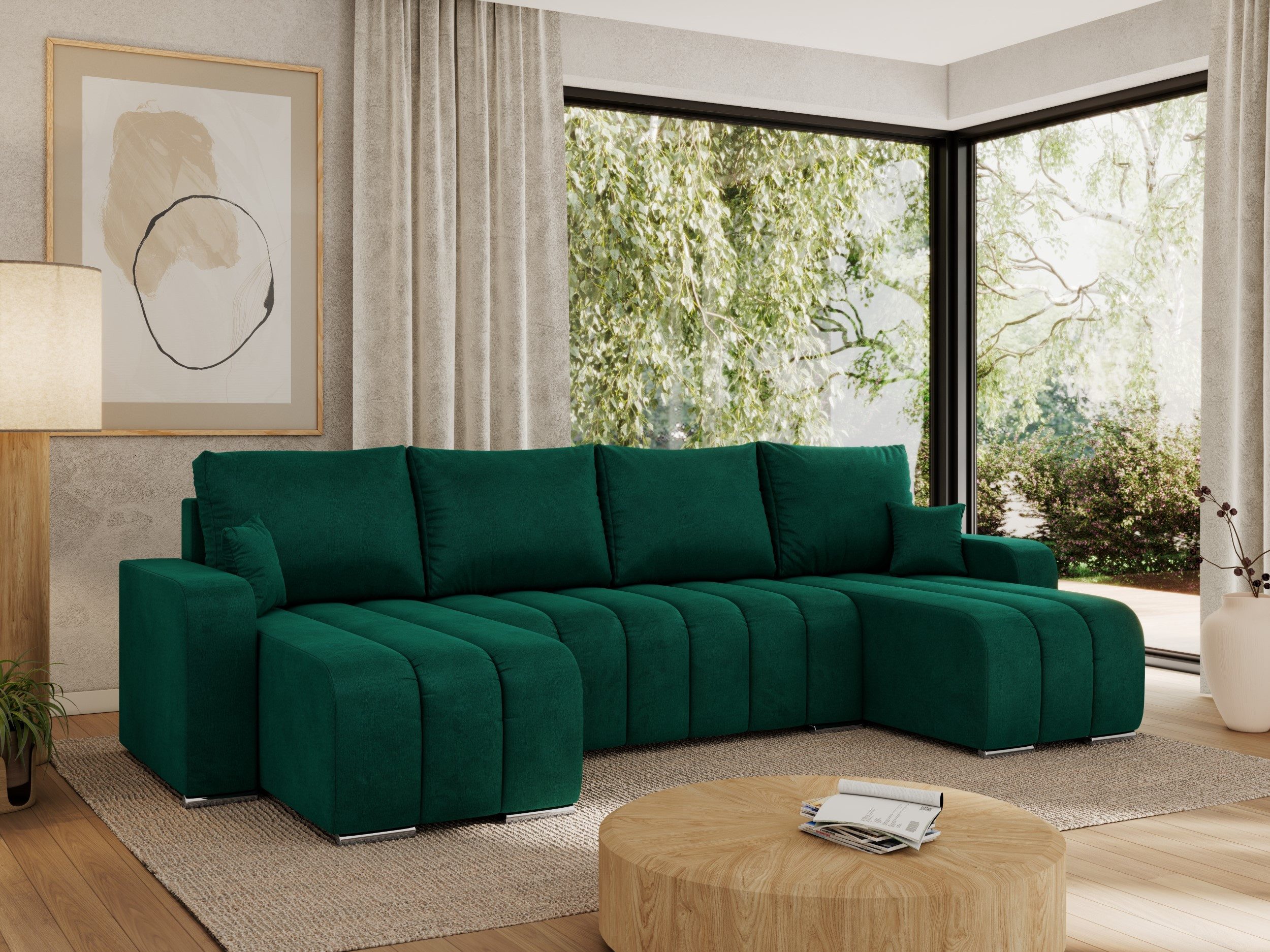 MKS MÖBEL Ecksofa KIRASSO U, Set, Bonellfedern, lose Kissen, Couch U-form, günstig online kaufen
