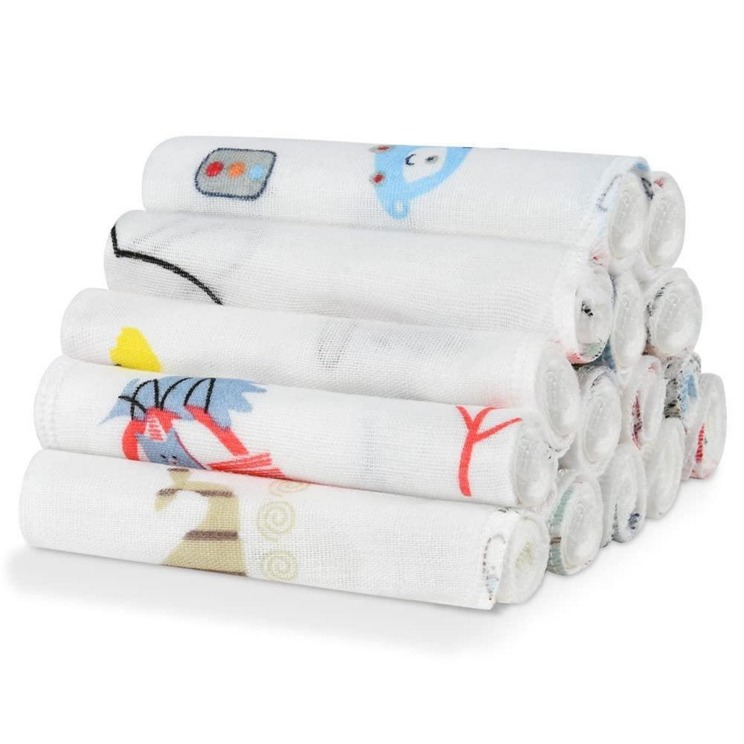 LuxusKollektion Waschlappen Musselin Waschlappen Bio-Baumwolle 15 Stk., (15-St)