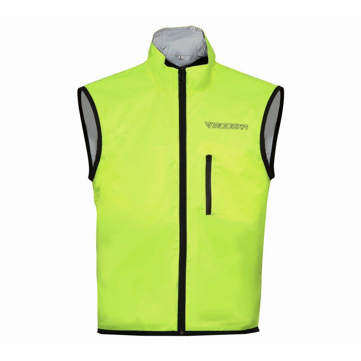 Motorradjacke Modeka Double Eye Warnweste neongelb / silber