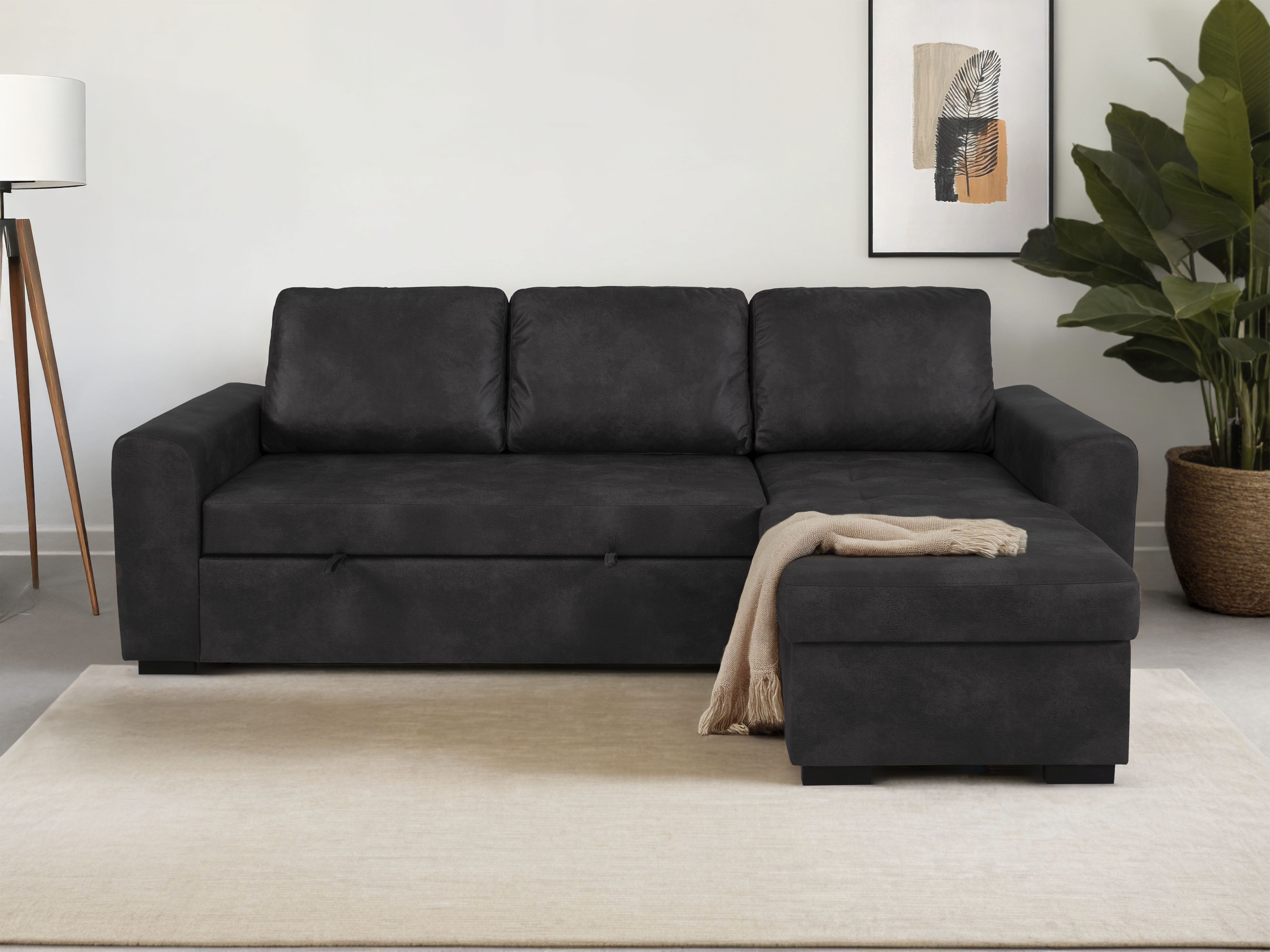 Trends by HG Ecksofa Poll L-Form, B: 245 cm, mit Schlaffunktion & Bettkasten