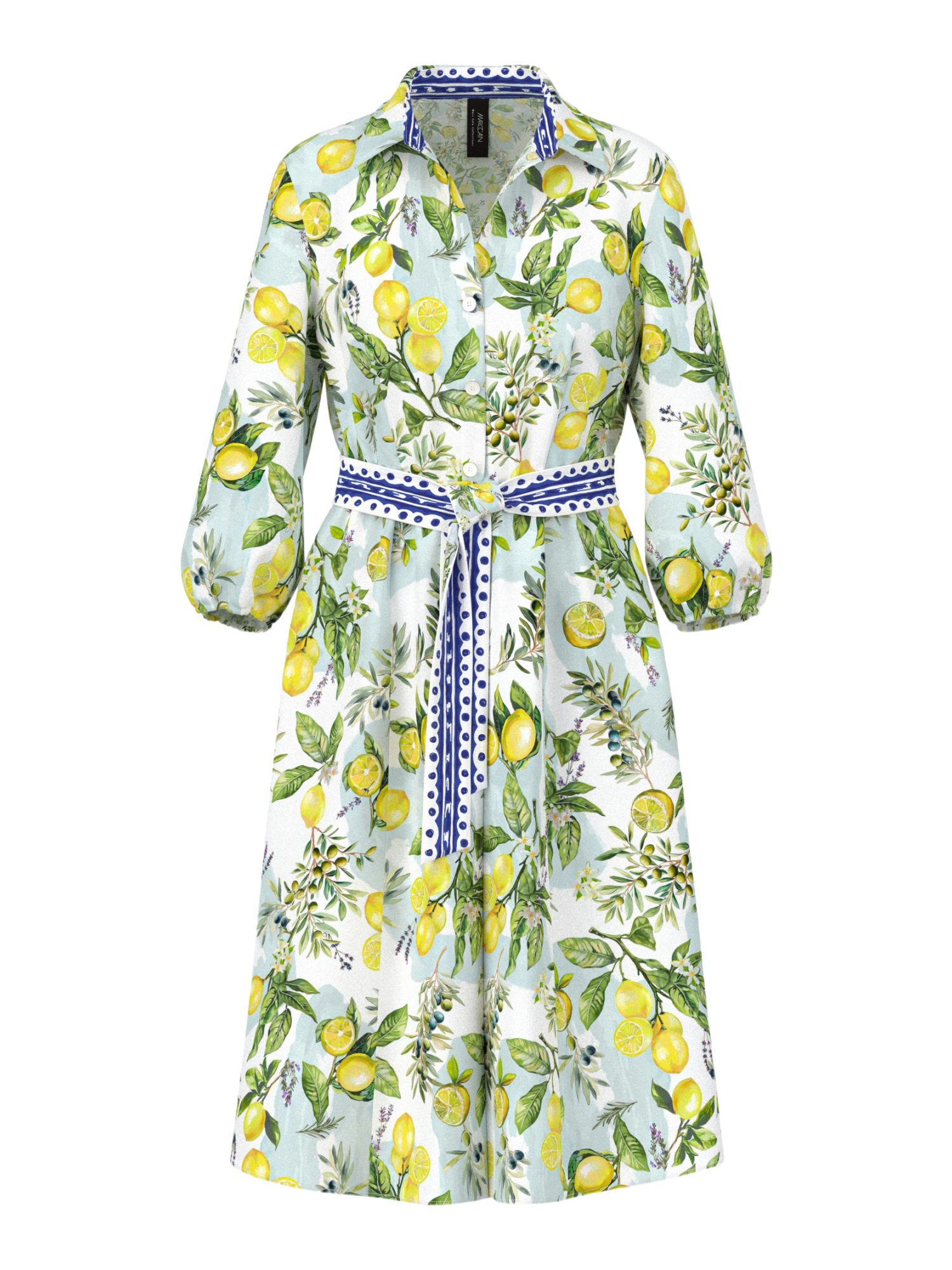 Marc Cain Midikleid AA.2 - F - Summer Flash bunt,Freizeit,Baumwolle,Allover-Print,V-Ausschnitt,Lang,Regular Fit