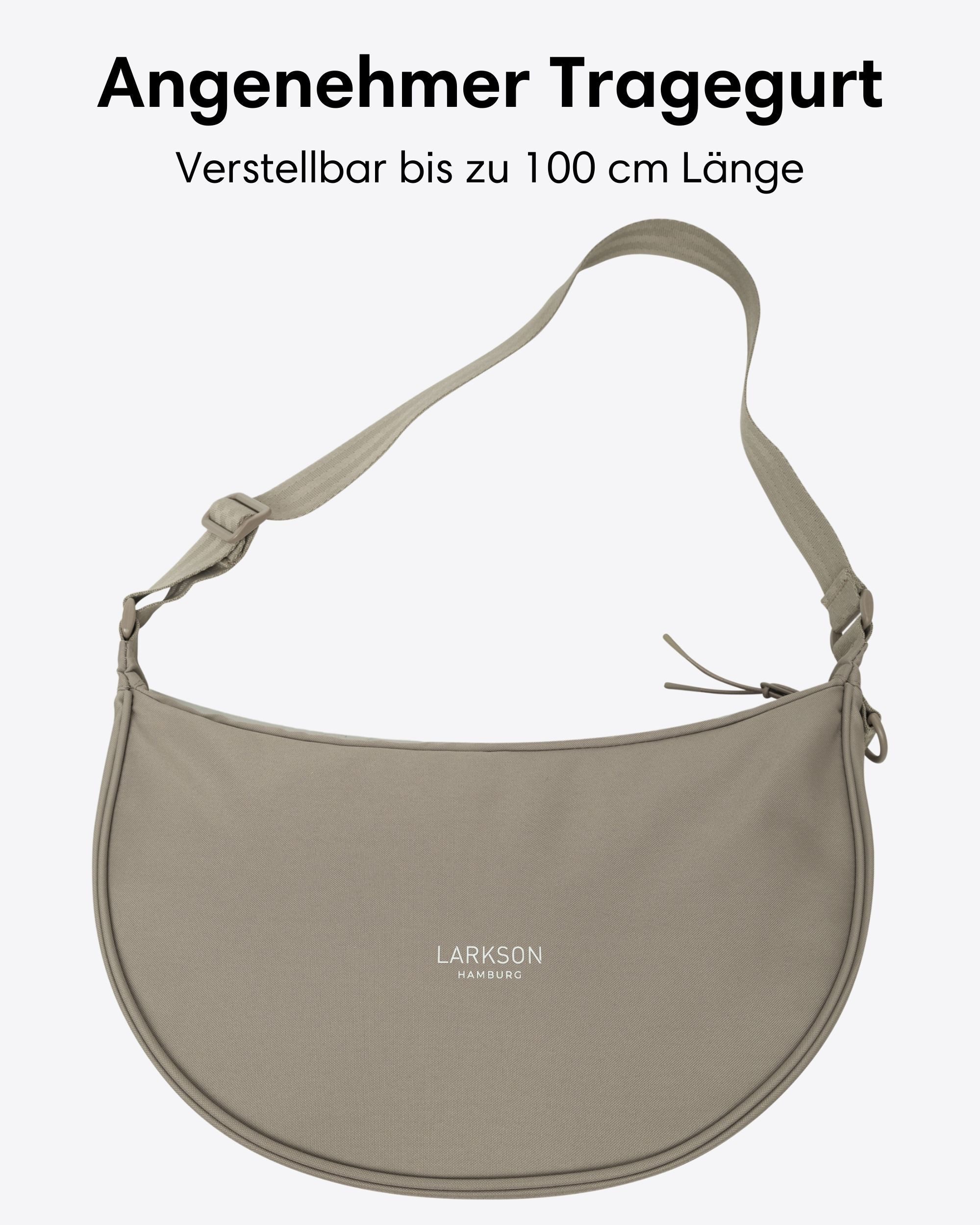 LARKSON Umhängetasche Solveig Medium Halbmondtasche für Damen und Herren, Stylische Crossbody Bag in Halbmond Form