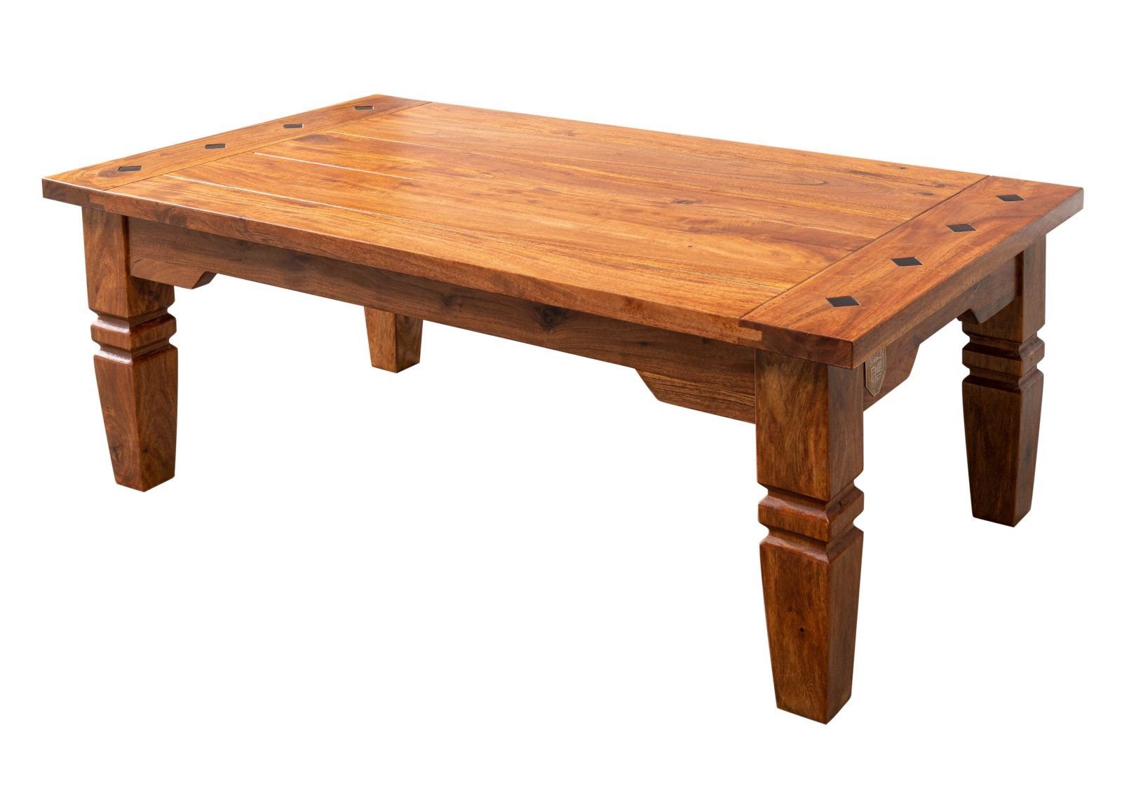 Massivmoebel24 Couchtisch OXFORD (Couchtisch Akazie 135x75x40 honig lackiert OXFORD #0429)
