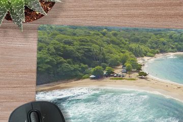 MuchoWow Gaming Mauspad Strand in Costa Rica mit Wasser auf zwei Seiten (1-St), Mousepad mit Rutschfester Unterseite, Gaming, 40x40 cm, XXL, Großes