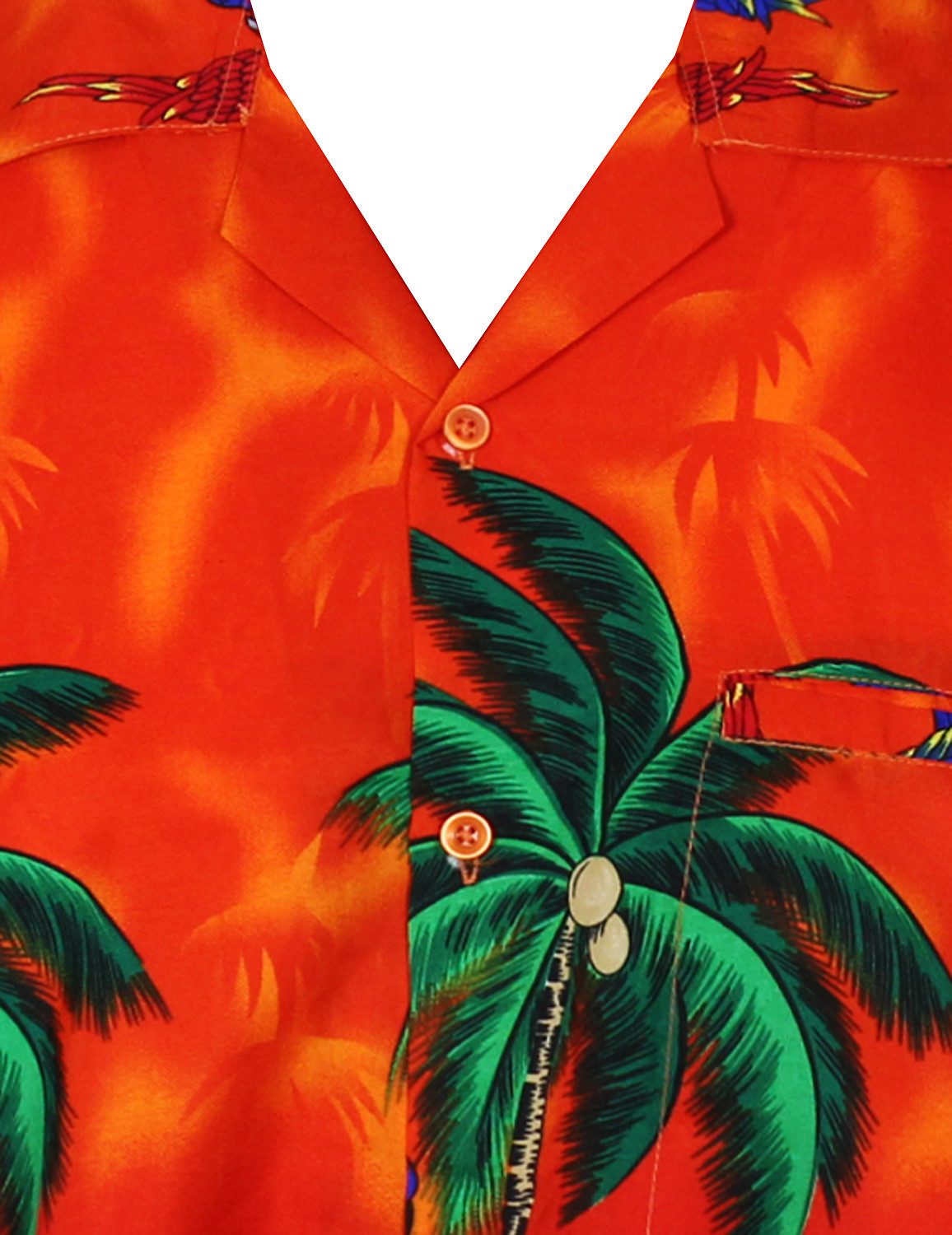 King Kameha Hawaiihemd Parrot Funky Hawaii-Hemd Herren Kurzarm Front-Tasche Stylish Unisex